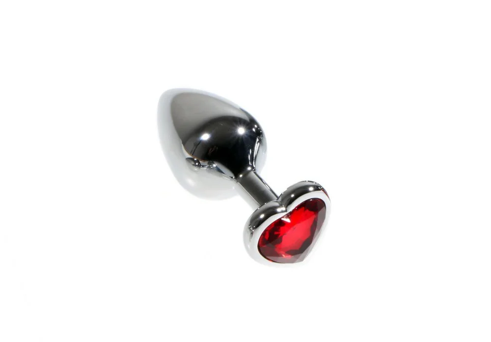 HEAVY Weight Heart-Shaped Jeweled Butt Plug in Small/Medium  Touch of Fur
