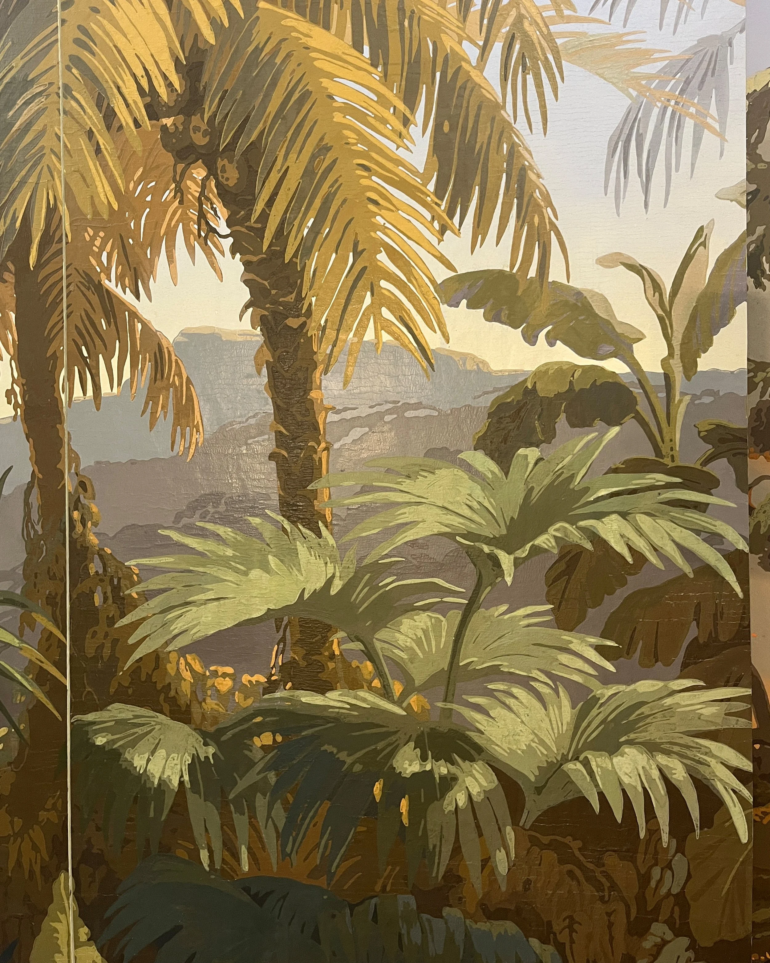 After restoration of antique Zuber Les Zones Terrestres wallpaper