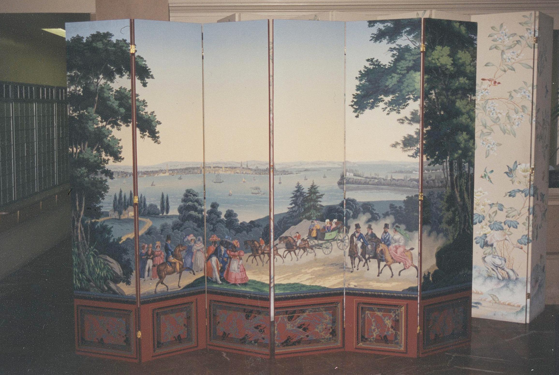 Views SCREEN Anne Hearst Screen with Burgundy Zuber Marbelized Dado.jpg