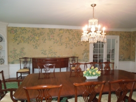 After reinstallation above a chair rail