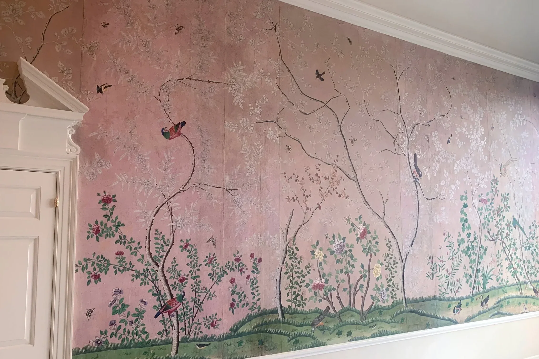 Antique Wallpaper Restoration - Chinese Handpainted Wallpaper, 1795-1825