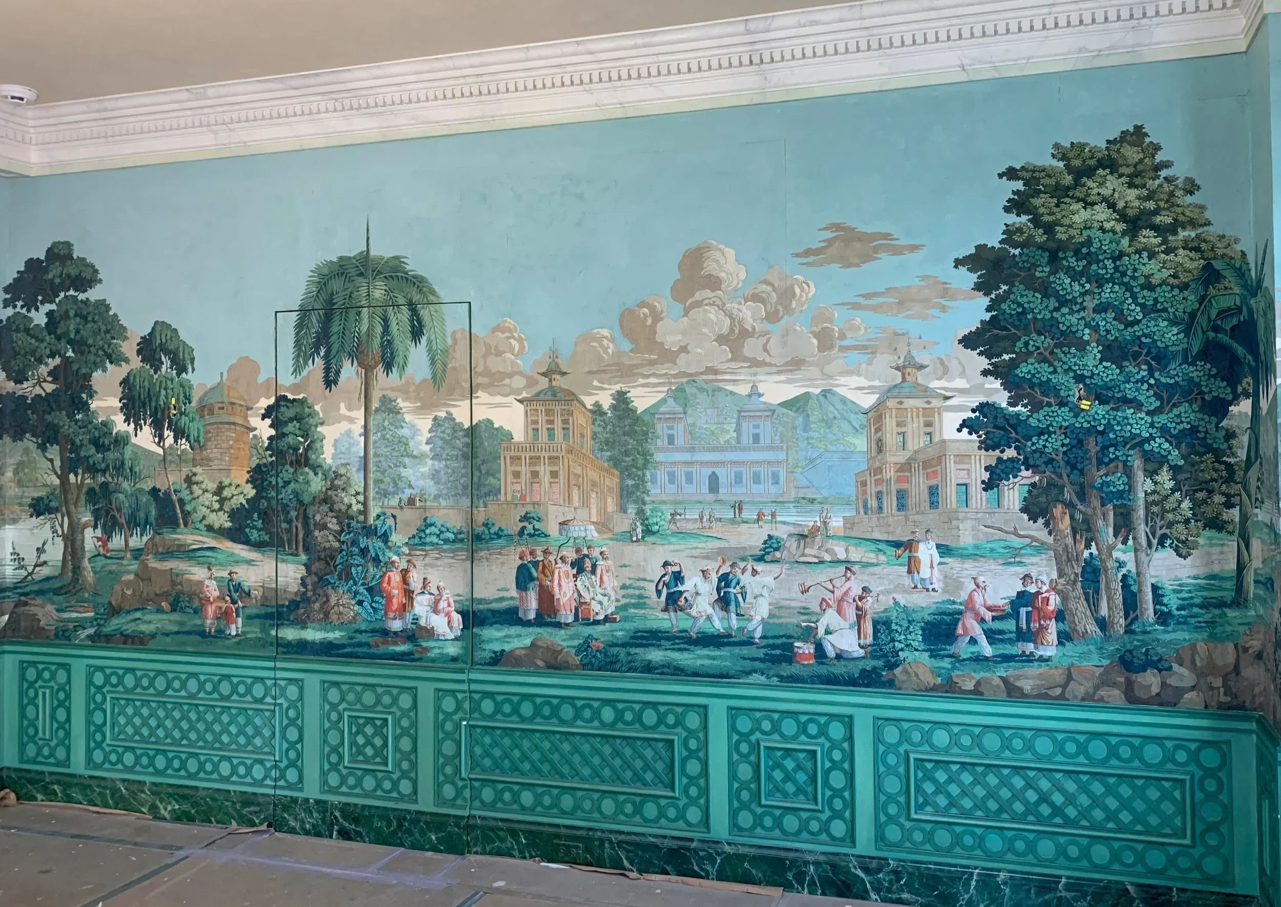 Antique Wallpaper Restoration - Rives du Bosphore by Dufour, 1812