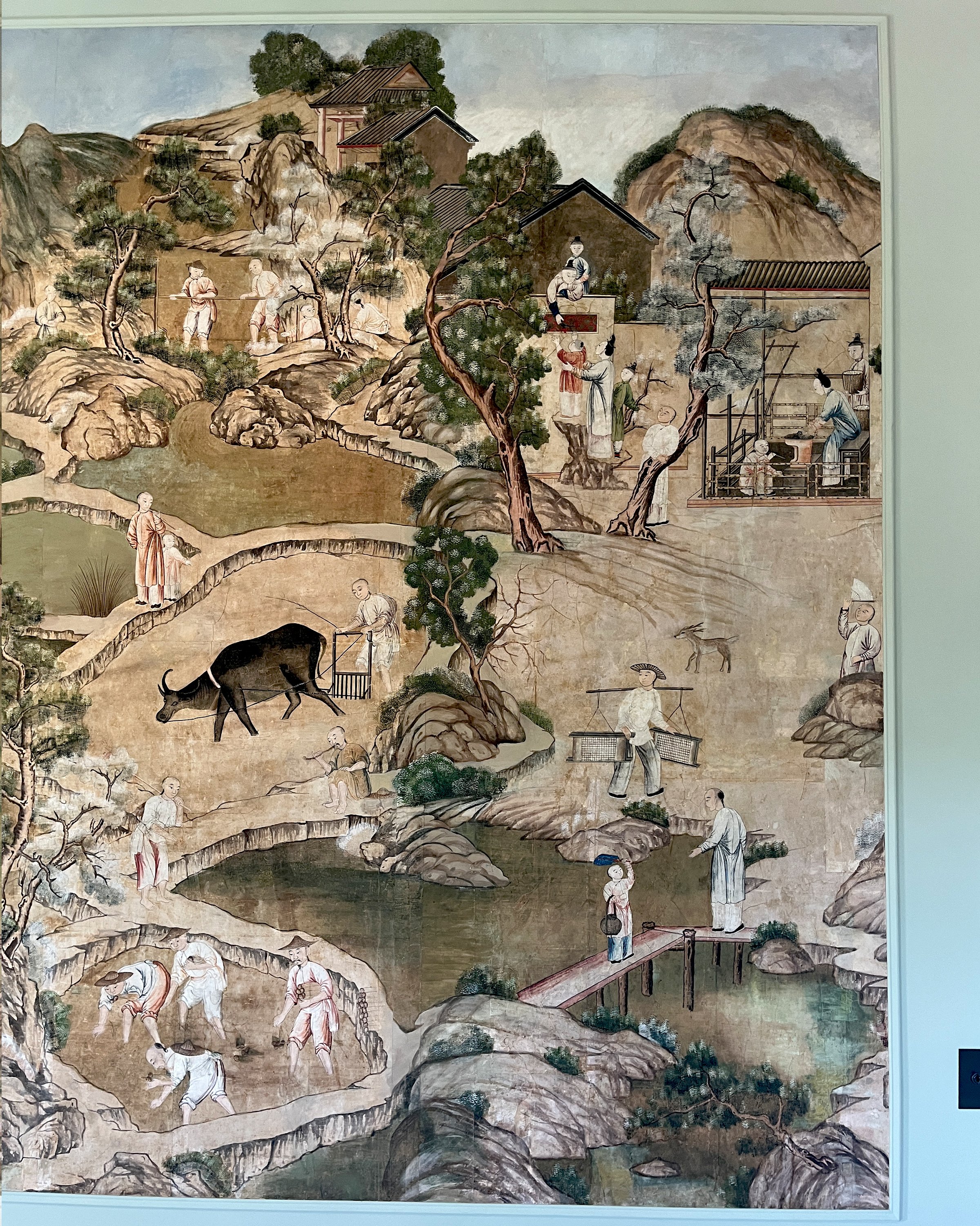 After second restoration of Village Scene wallpaper