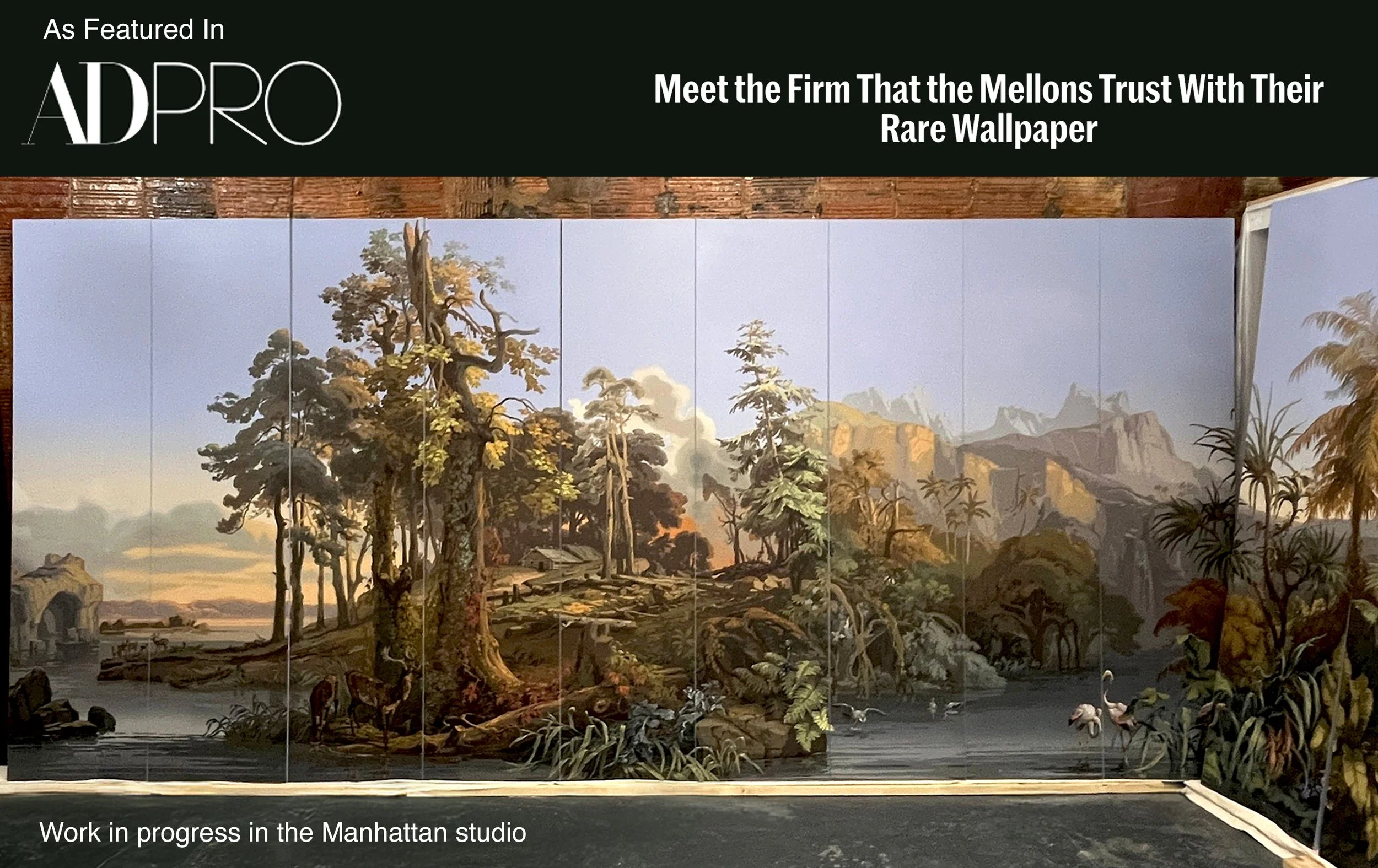 Les Zones Terrestres, after restoration, in the Scenic Wallpaper Manhattan studio