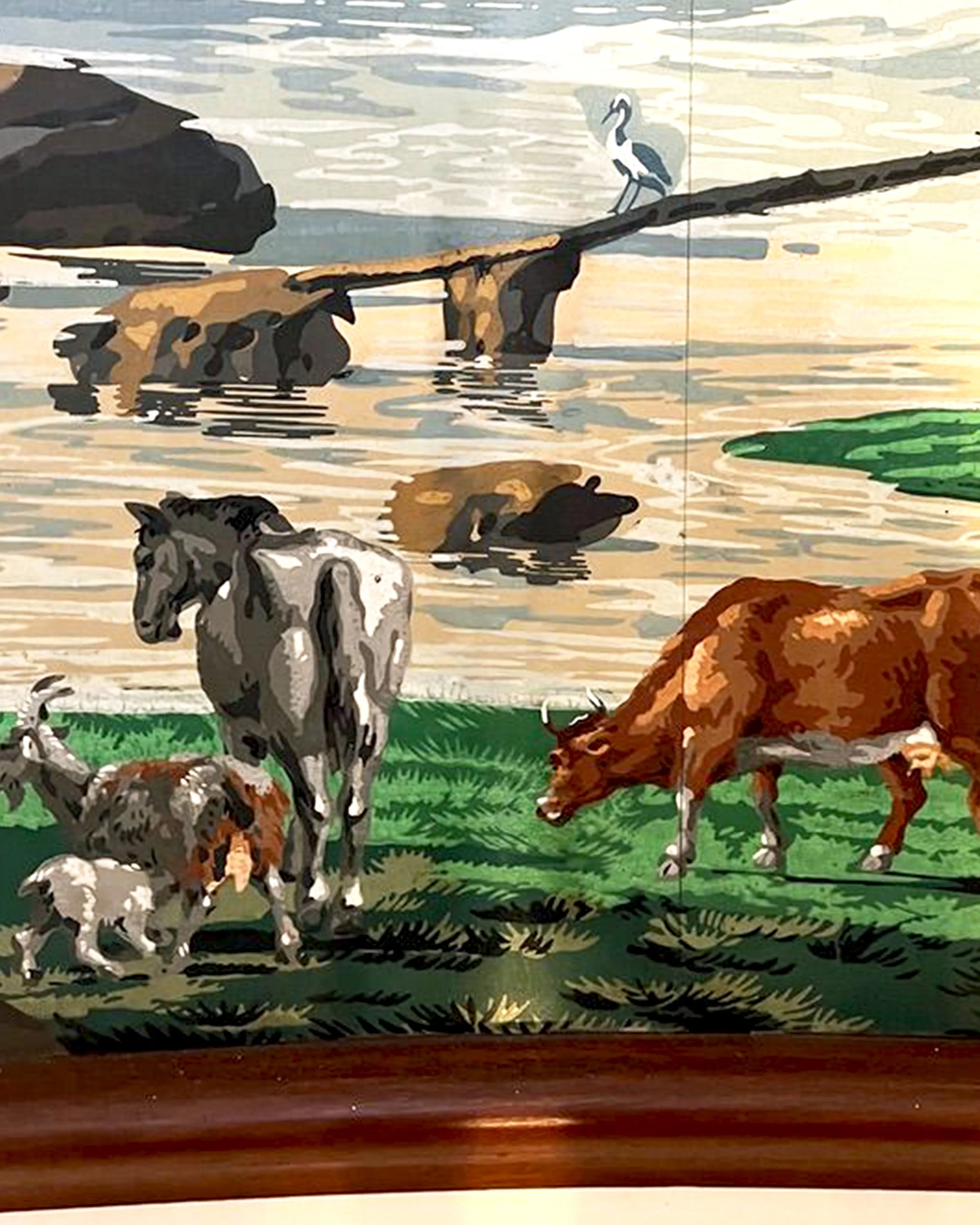 After restoration of Zuber Les Vues de Suisse wallpaper at Greenwood Gardens