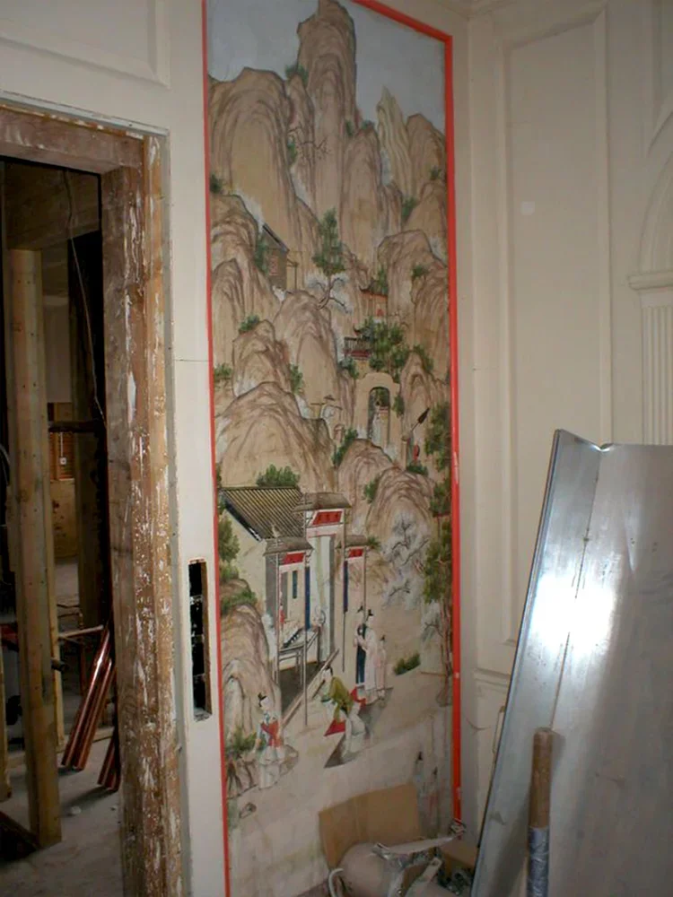 Wallpaper removal at DeLorean estate, New Jersey