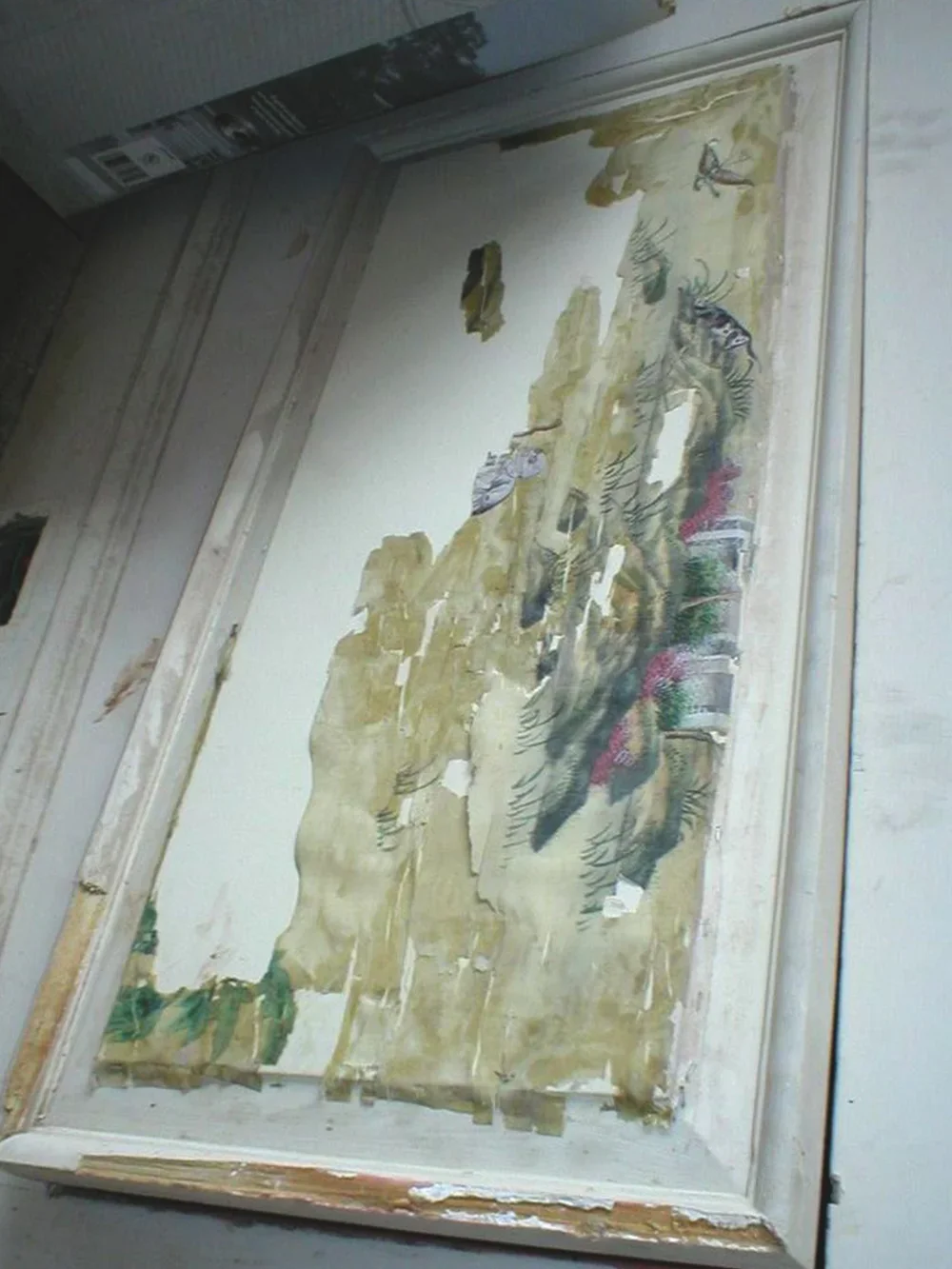 Wallpaper removal at DeLorean estate, New Jersey