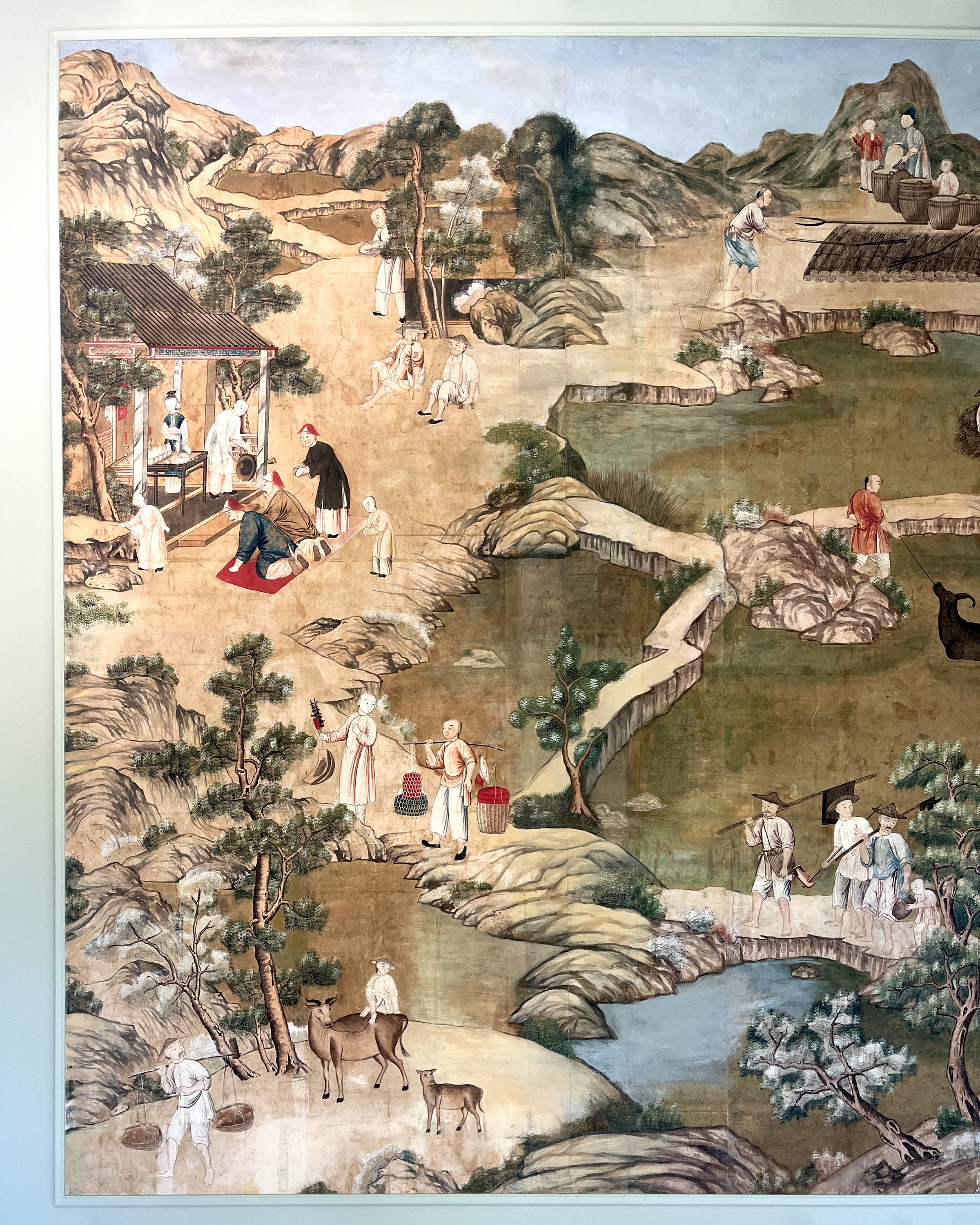 After second restoration of Village Scene wallpaper