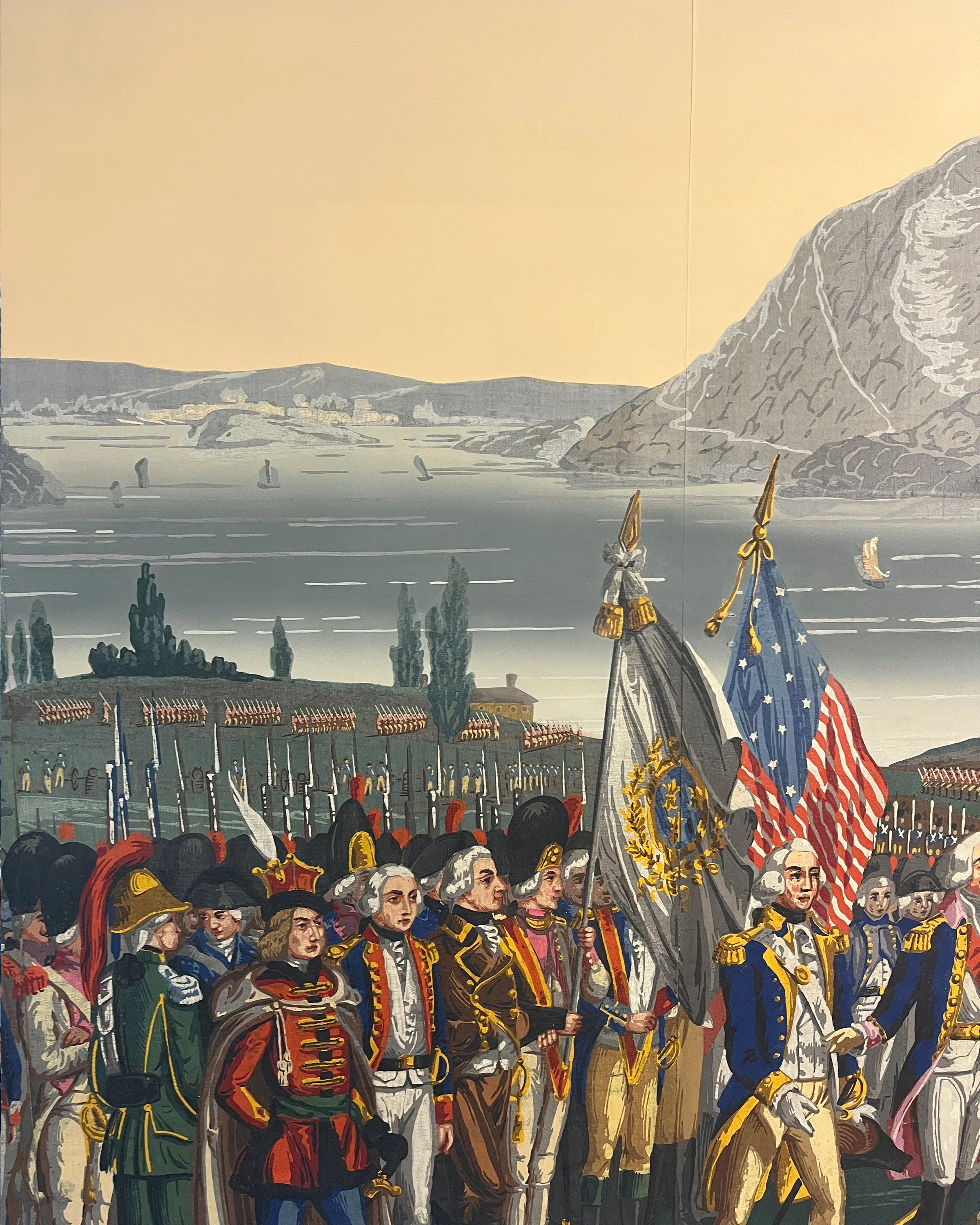 Antique War of Independence wallpaper after restoration