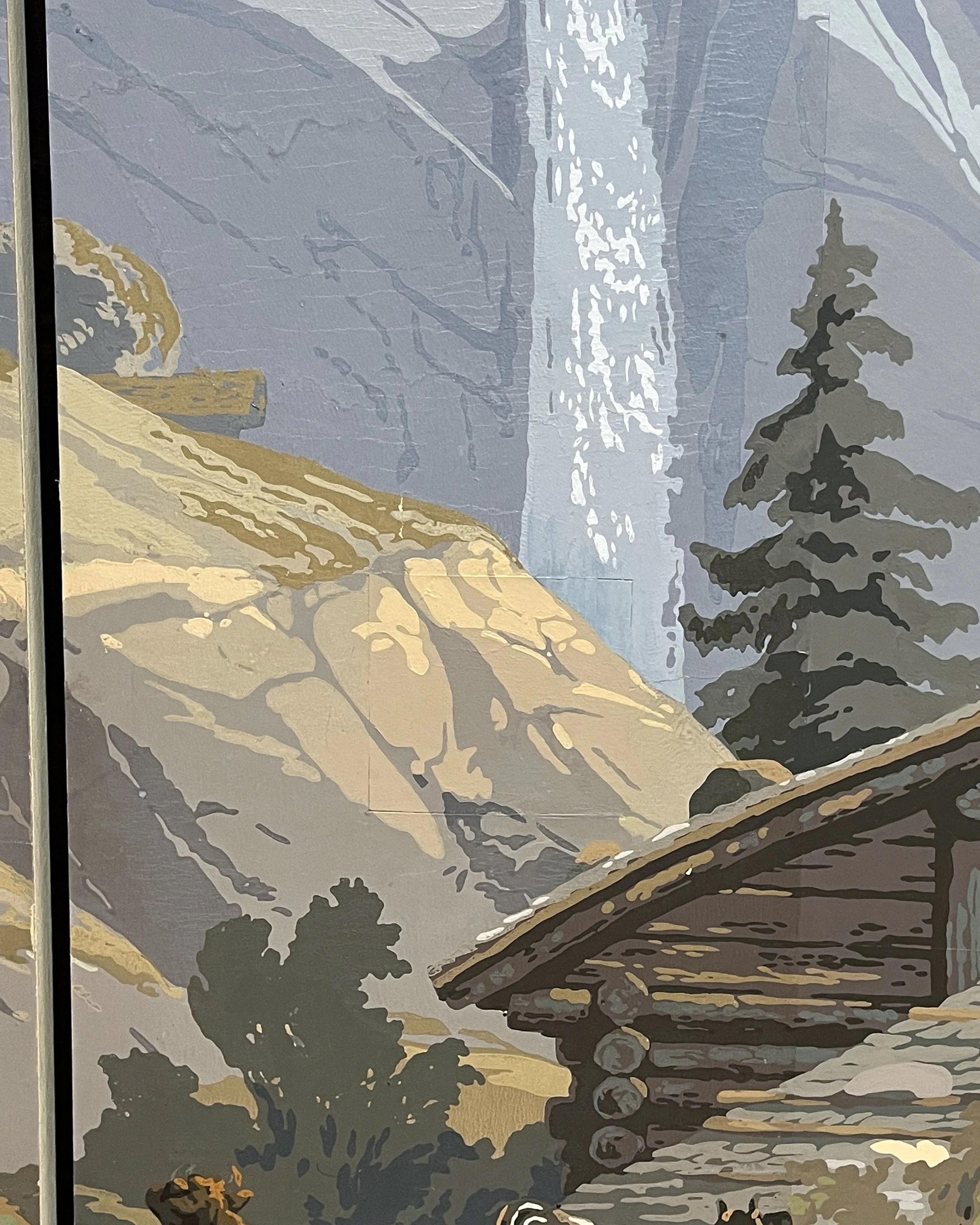 After restoration of antique Zuber Les Zones Terrestres wallpaper