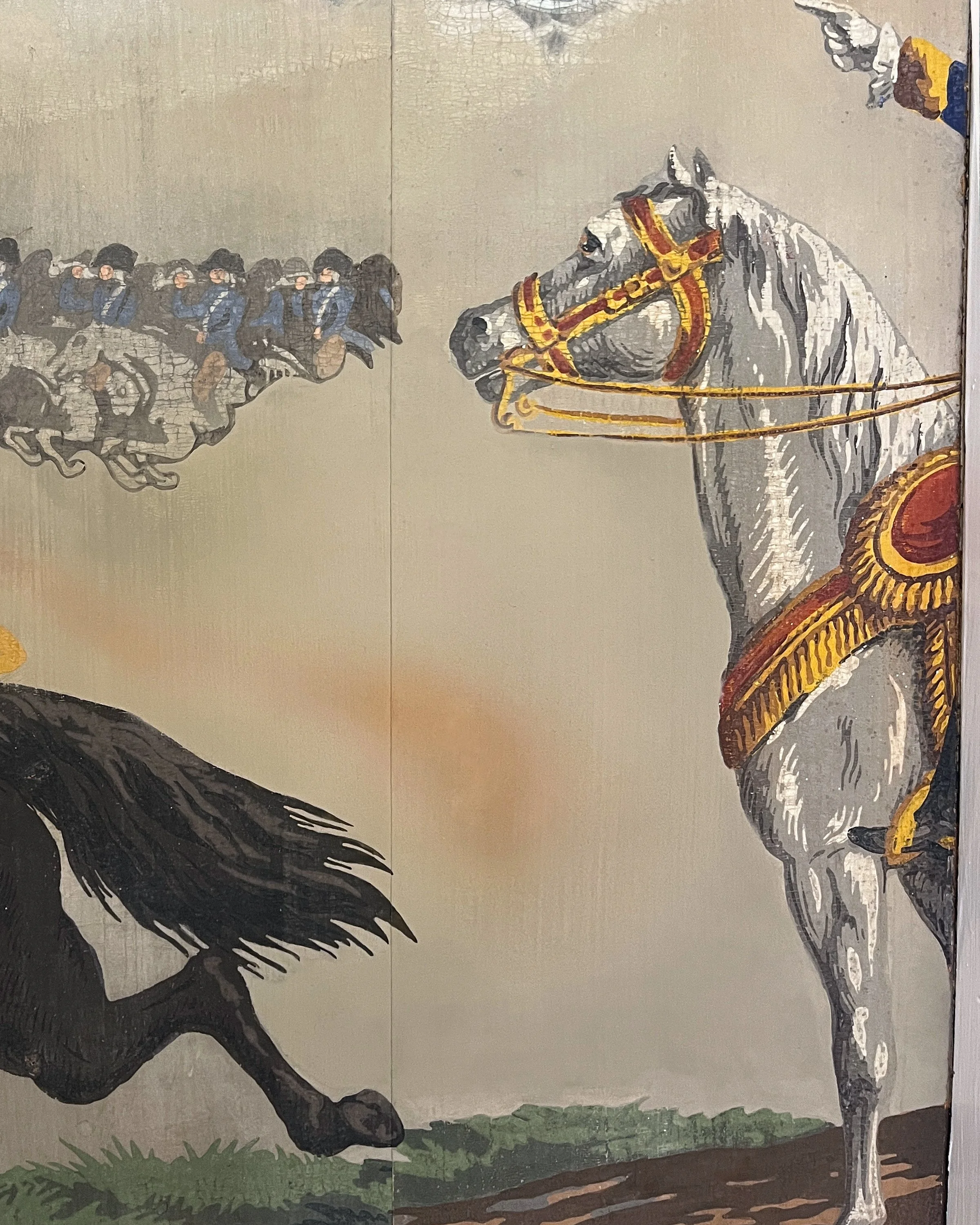 Antique War of Independence wallpaper after restoration