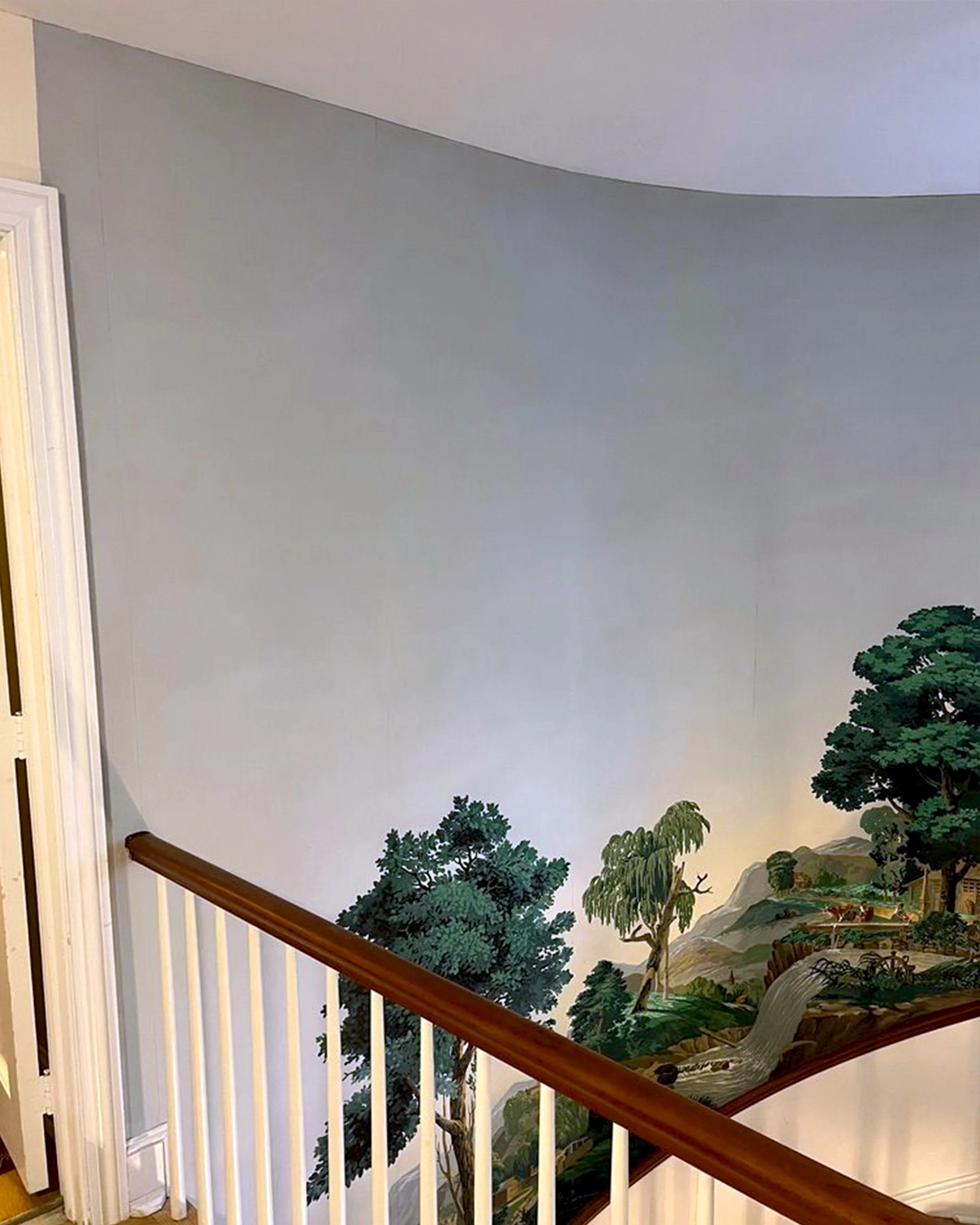 After restoration of Zuber Les Vues de Suisse wallpaper at Greenwood Gardens