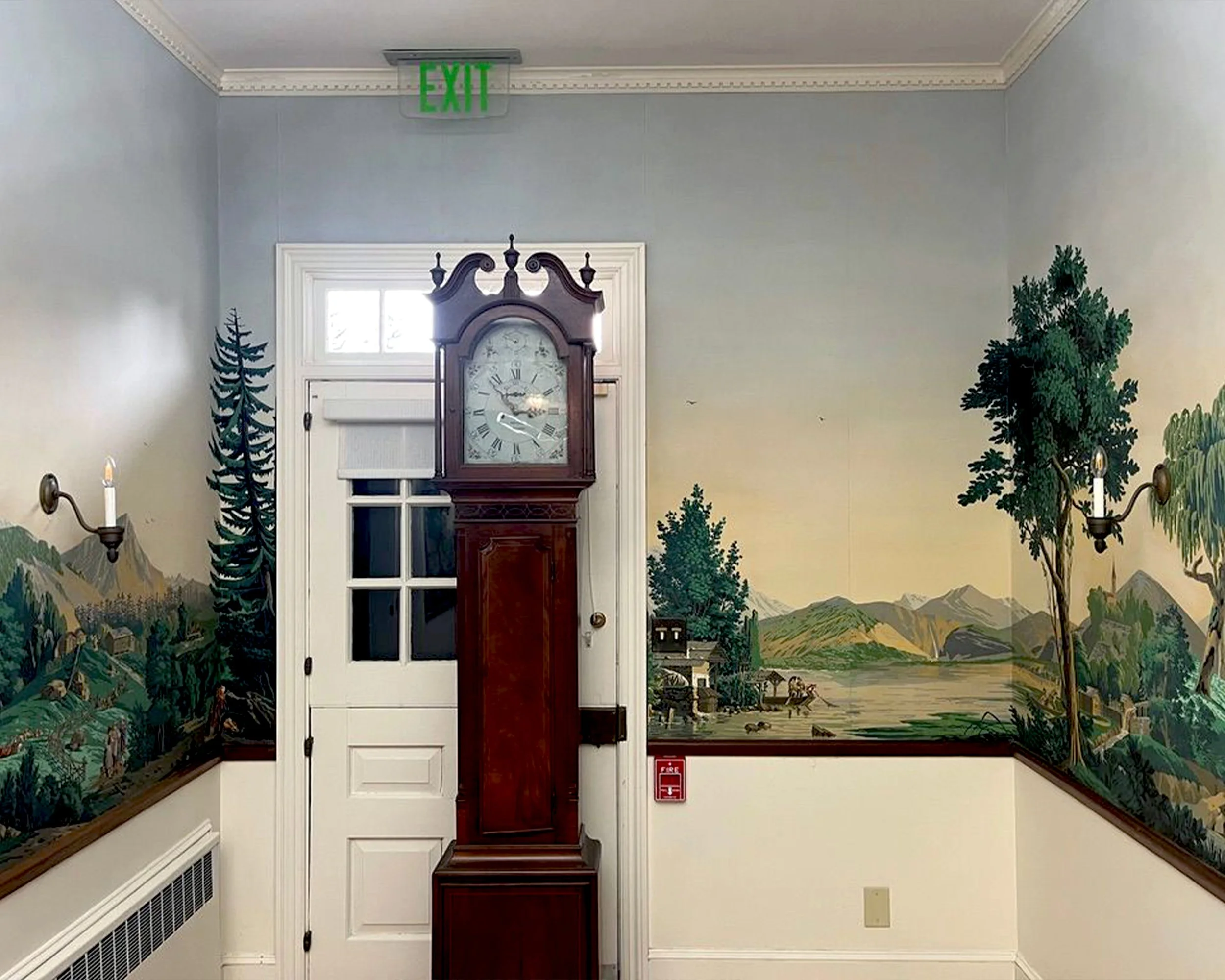 After restoration of Zuber Les Vues de Suisse wallpaper at Greenwood Gardens