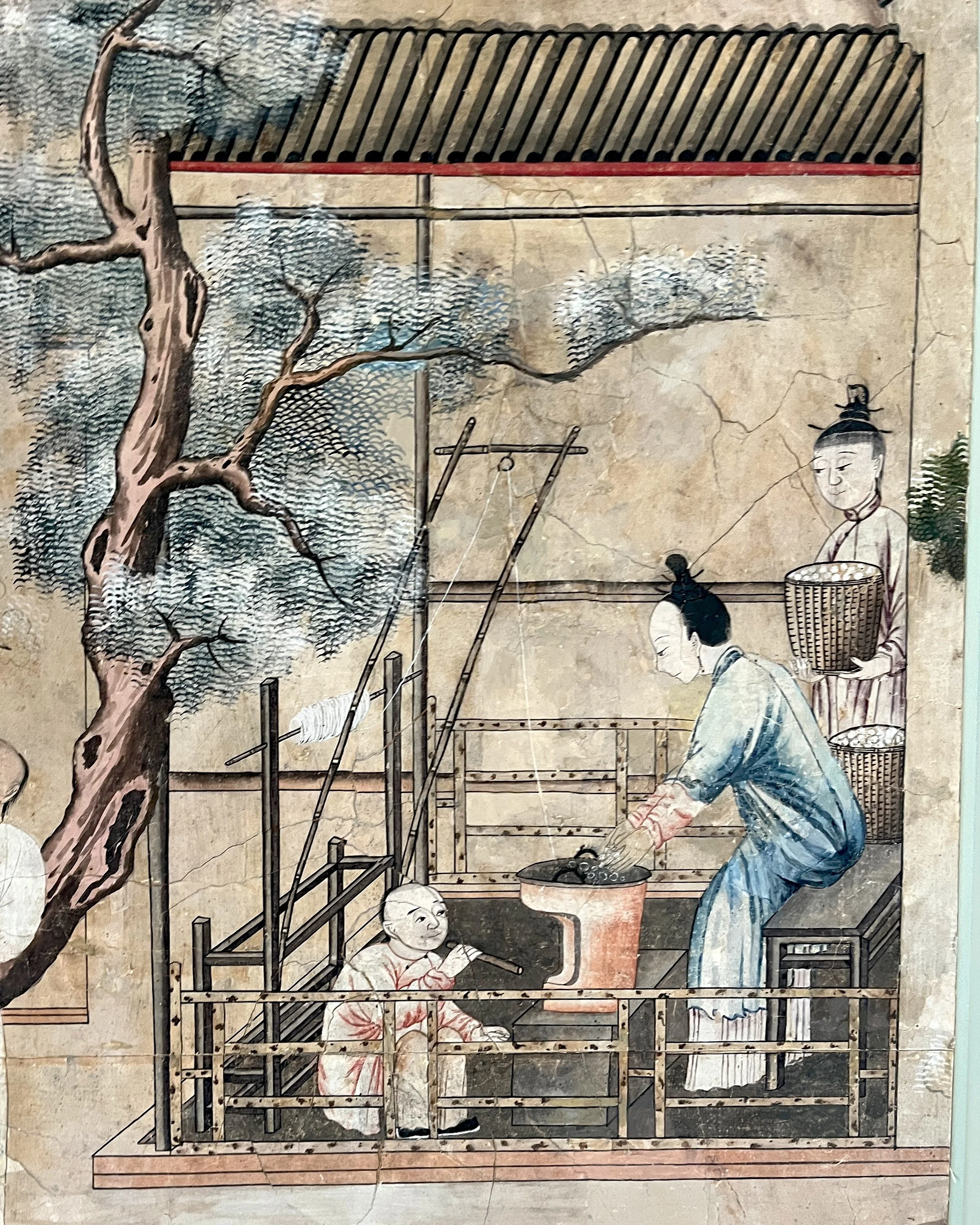 After second restoration of Village Scene wallpaper