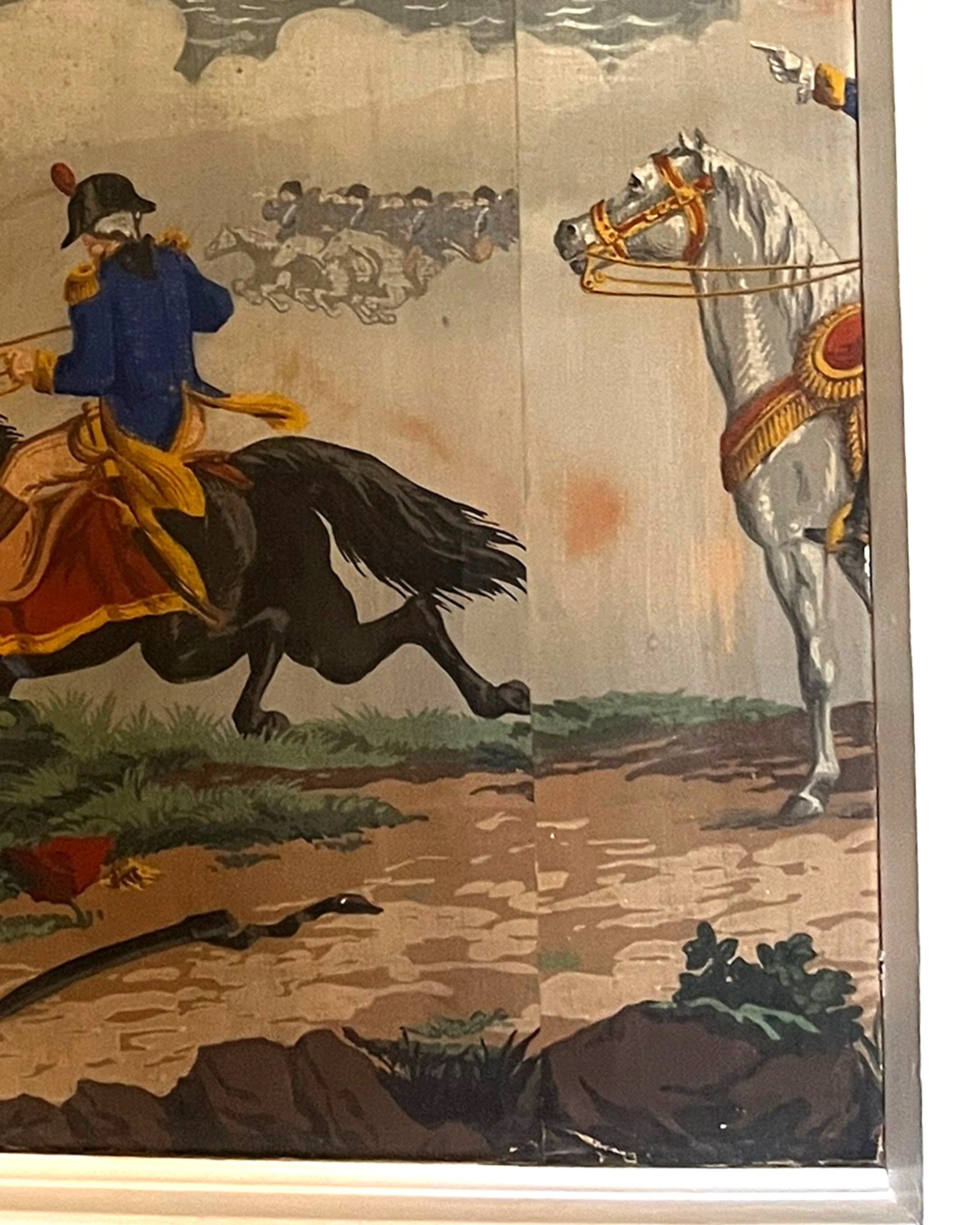 Antique War of Independence wallpaper before restoration