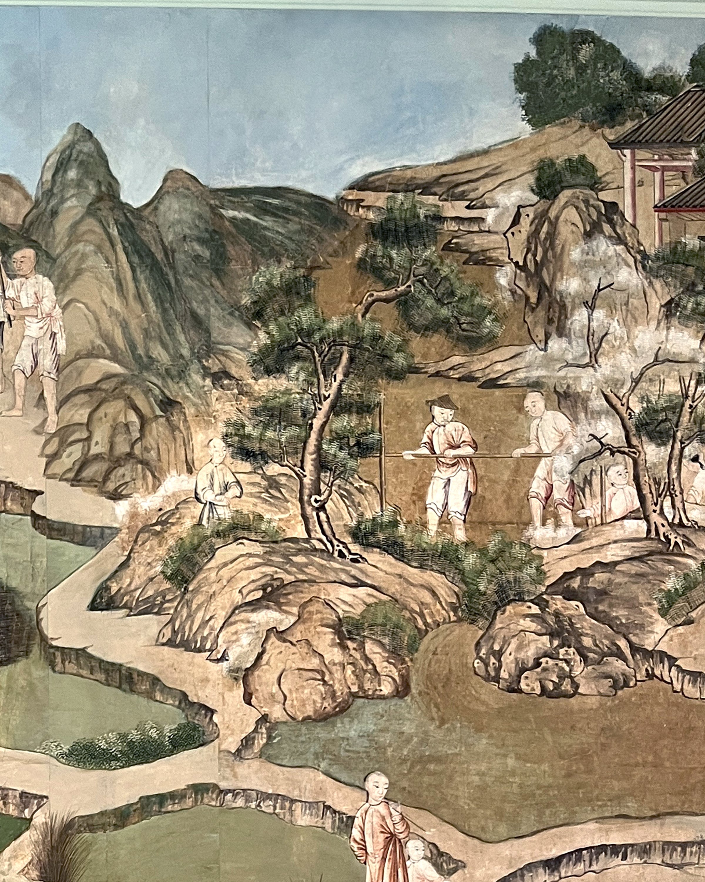 After second restoration of Village Scene wallpaper