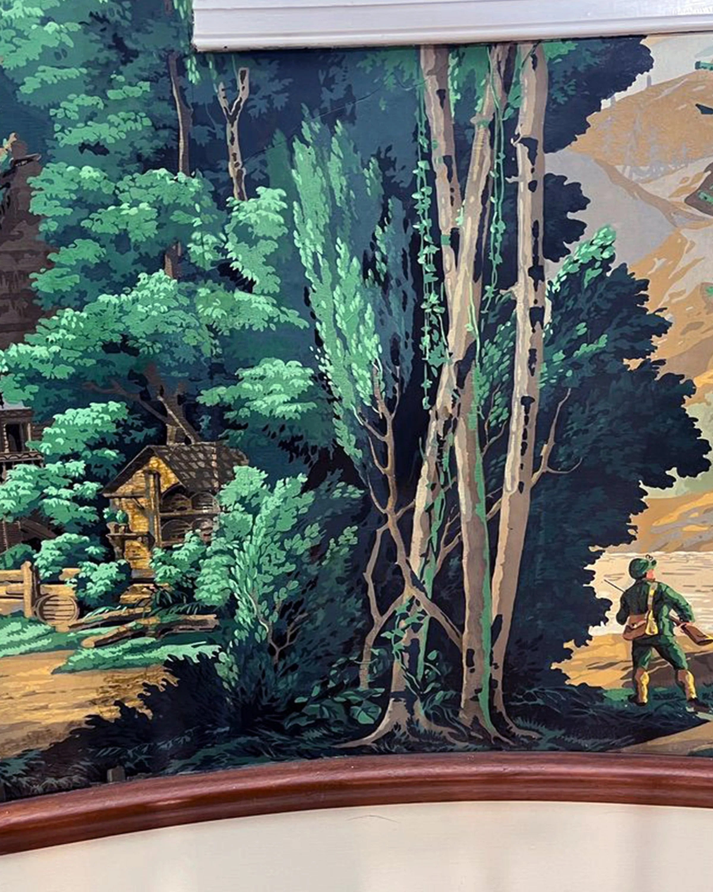 After restoration of Zuber Les Vues de Suisse wallpaper at Greenwood Gardens