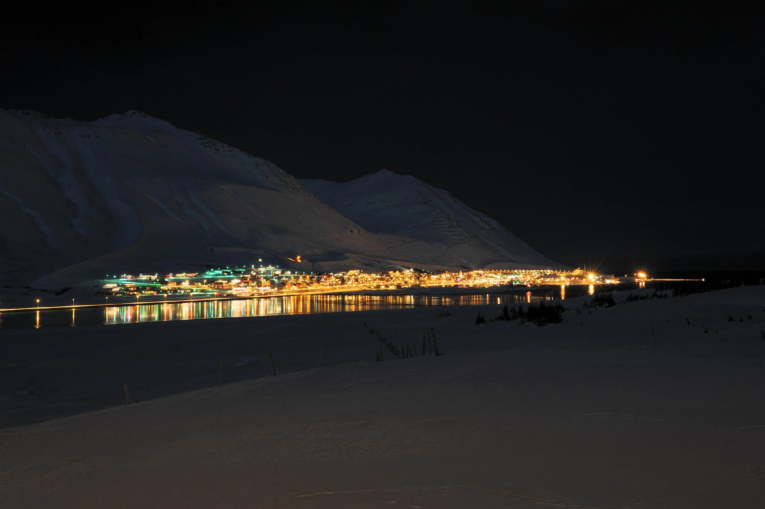 Ari Thor's first job as a policeman is in the town of Siglufjordur, photo, in the dead of winter. Photo © Sigurður Ægisson