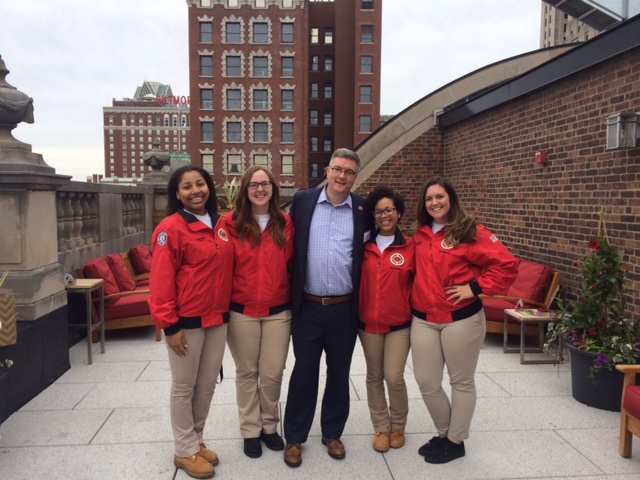 AmeriCorps Members on the Bain Capital Team with Providence Site Board Chair and RJS Chair Andy Viens
