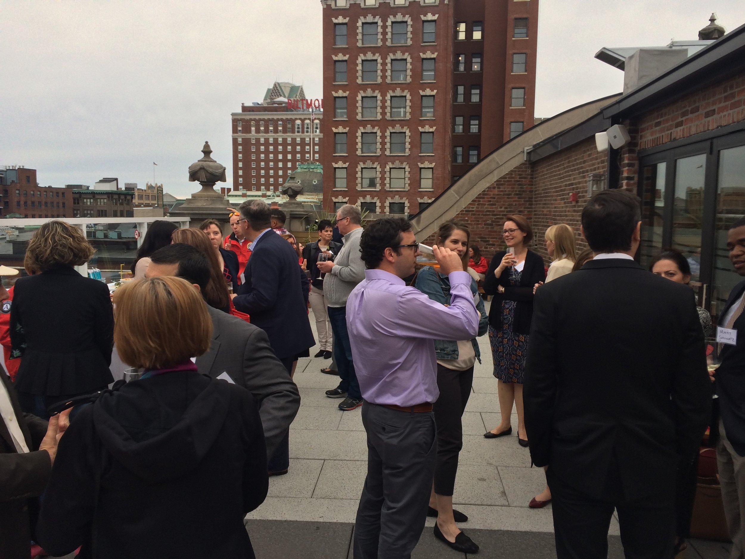 Guests mingling at the event