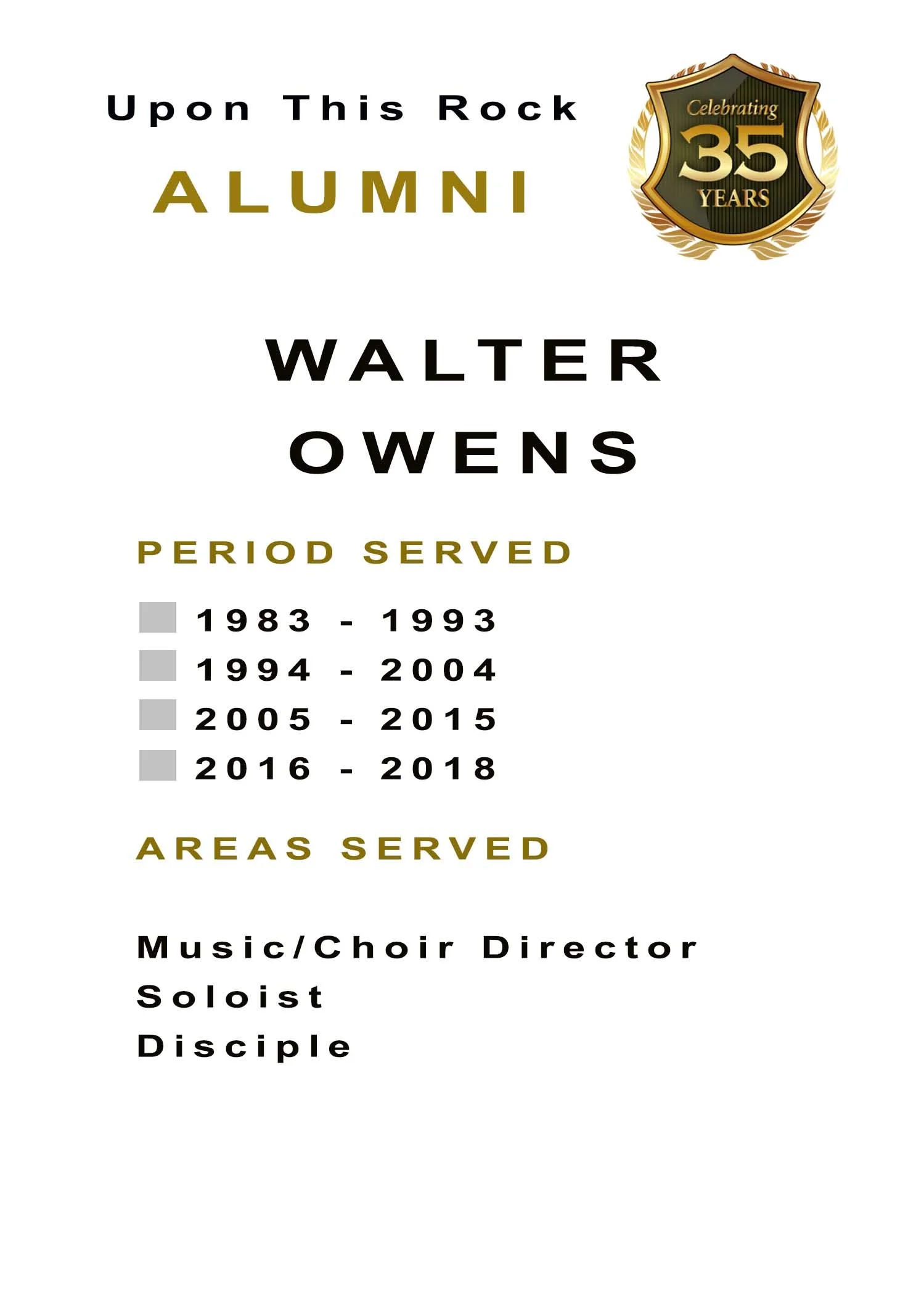The period served will be marked on the alumni’s badge.
