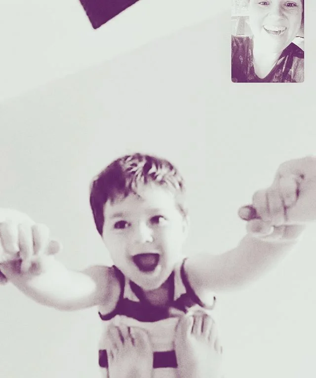 video conference with kid airplane