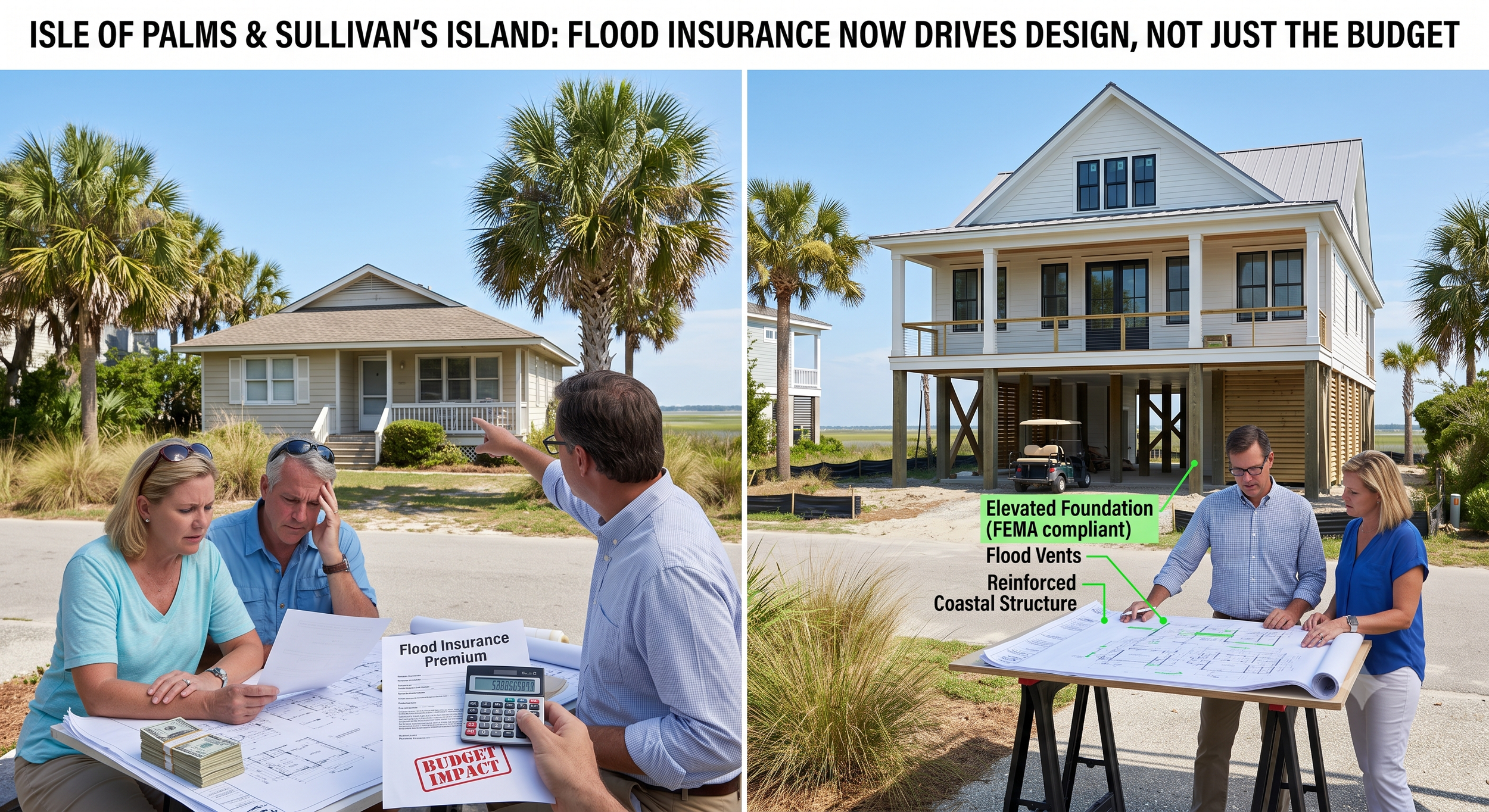 Isle of Palms and Sullivan's Island New Construction: Why Flood Insurance Now Drives the Design, Not Just the Budget