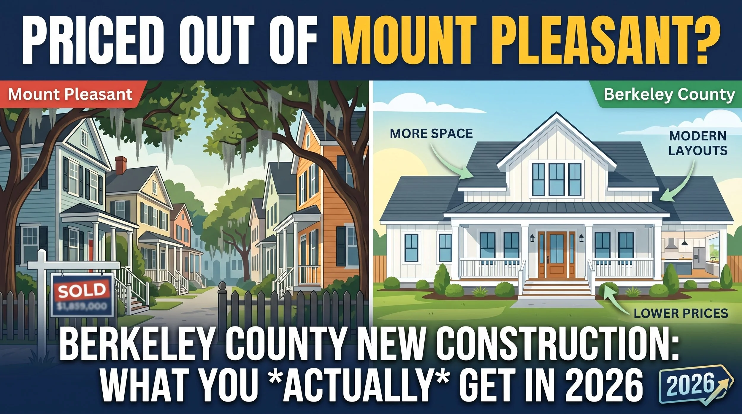 Priced Out of Mount Pleasant? What Berkeley County New Construction Homes Actually Give Charleston Buyers in 2026