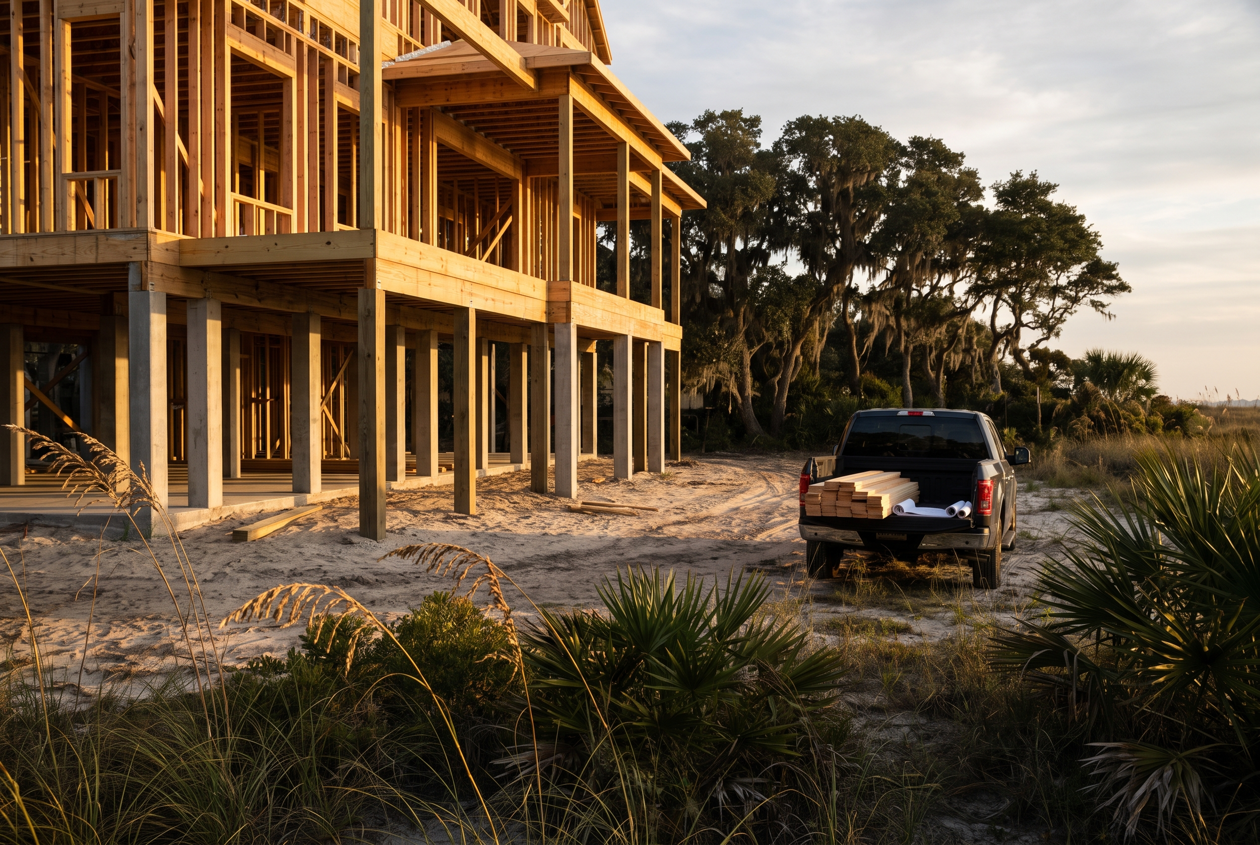 On Sullivan's Island, Your Construction Budget Is Decided Before the Framing Starts