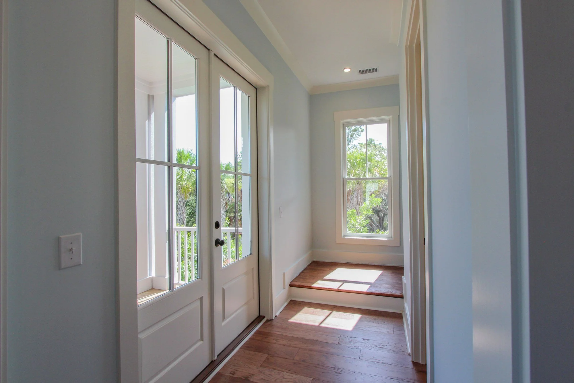 Hallway leading to the rear porch in a Charleston SC custom Lowcountry home build