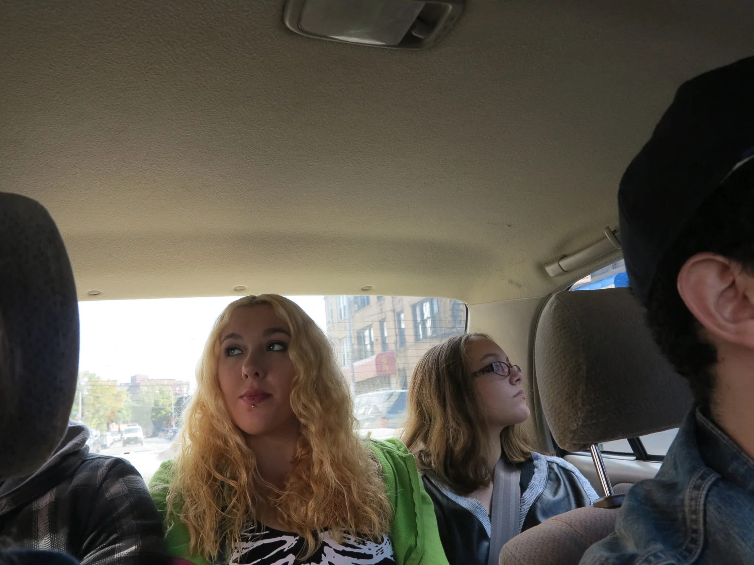 Sisters in the backseat, 2013