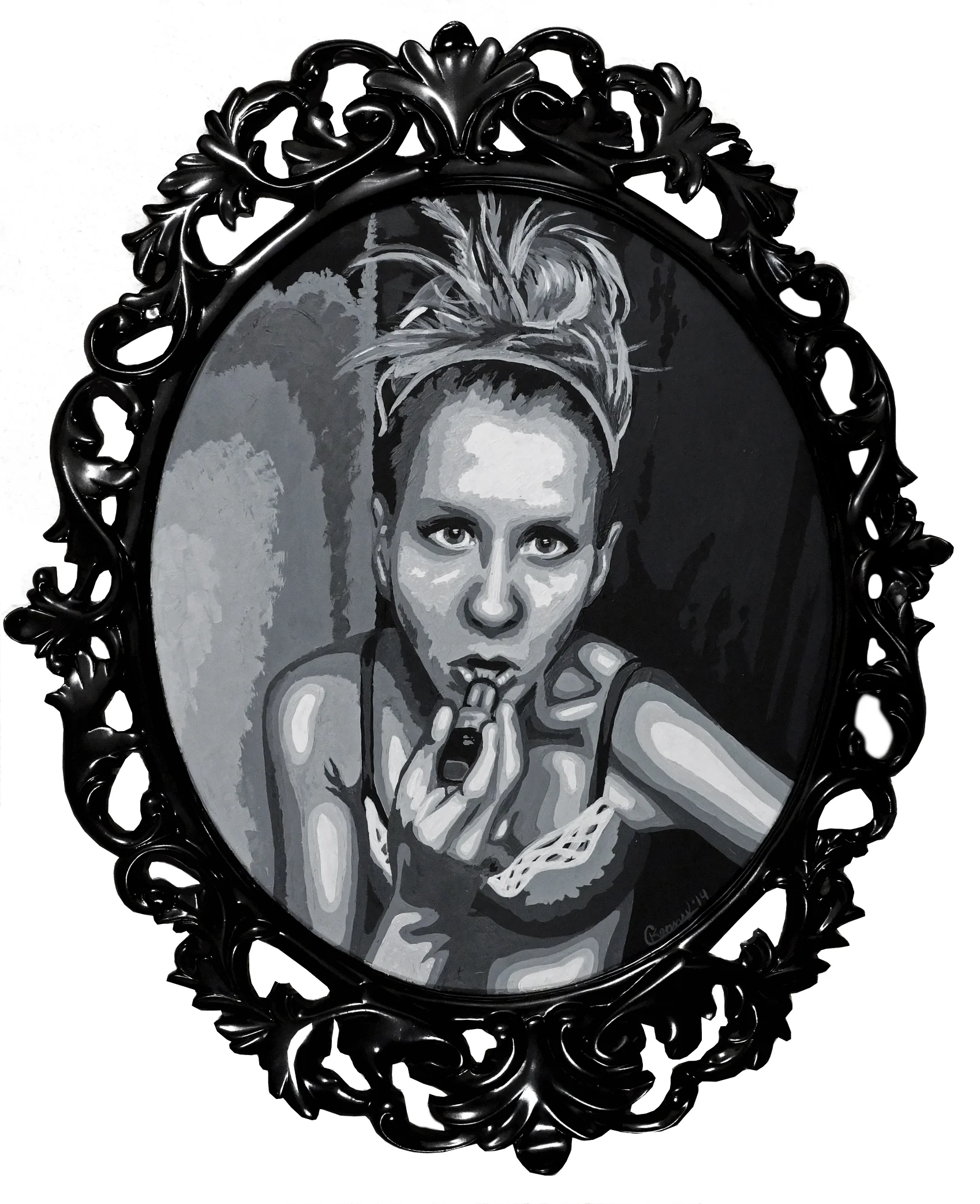 Courtney Kenny Porto, Mirror , acrylic on canvas 15 x 19