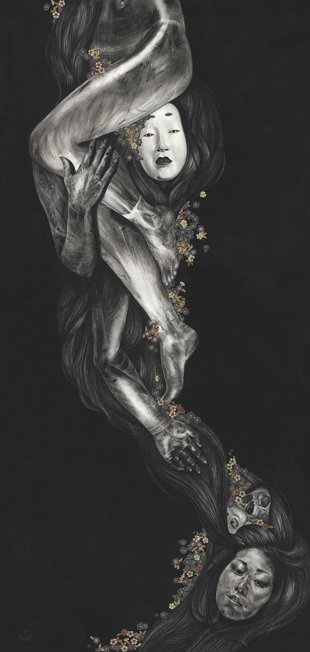 charcoal on washi paper