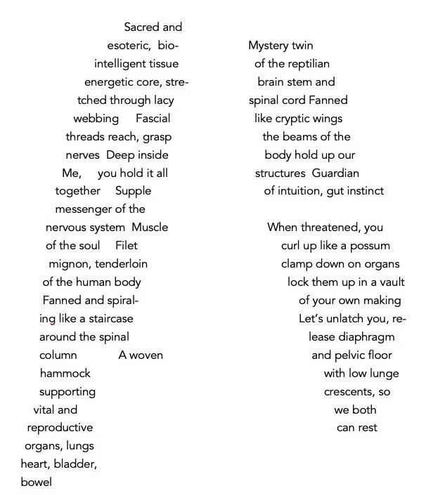 Poem "ode to the psoas" by Lenna Jawdat
