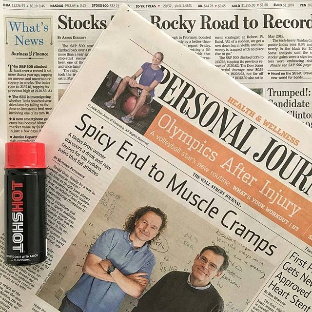 HotShot got a write up in the Wall Street Journal!! Check out the article via the link below if you have any questions about the product. #madeittothebigtime #hotshot #TeamHOTSHOT http://www.wsj.com/articles/a-new-way-to-prevent-muscle-cramps-1468256