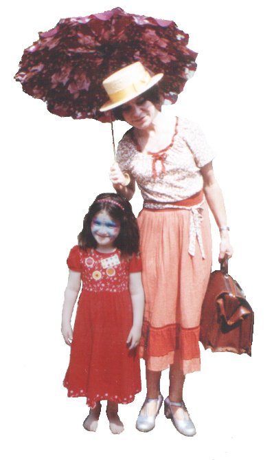 Mary Poppins and her trustee bag of face paints!