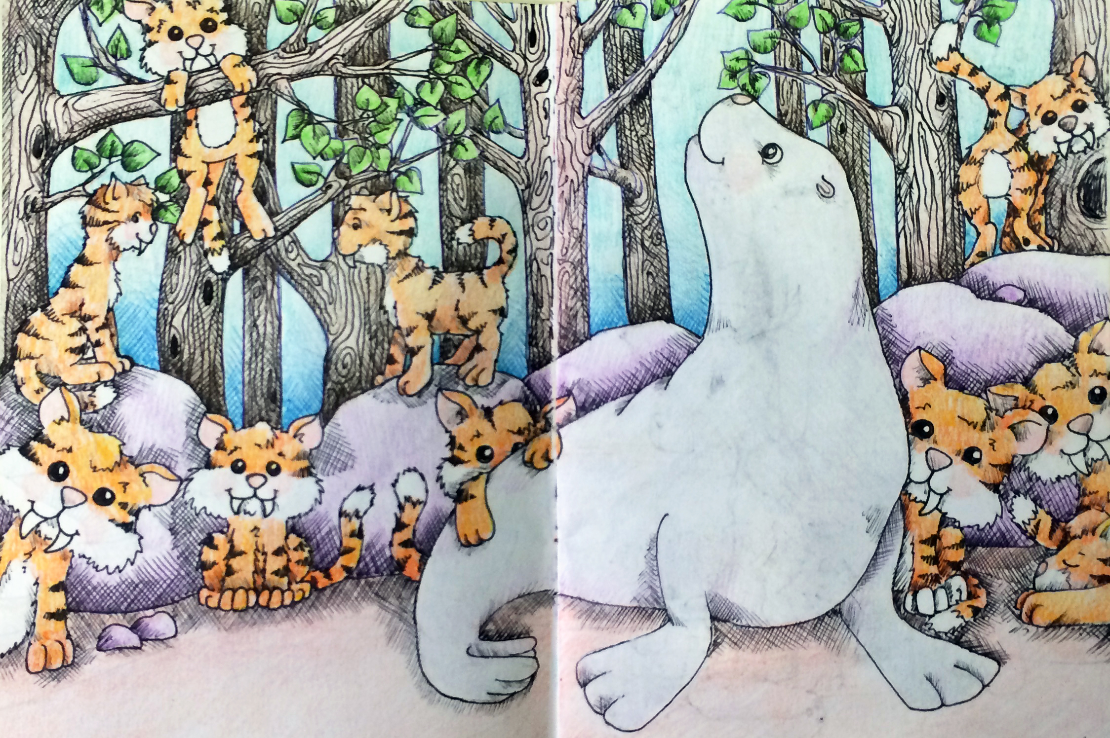 A Sea Lion & Saber Tooth Tiger Cubs