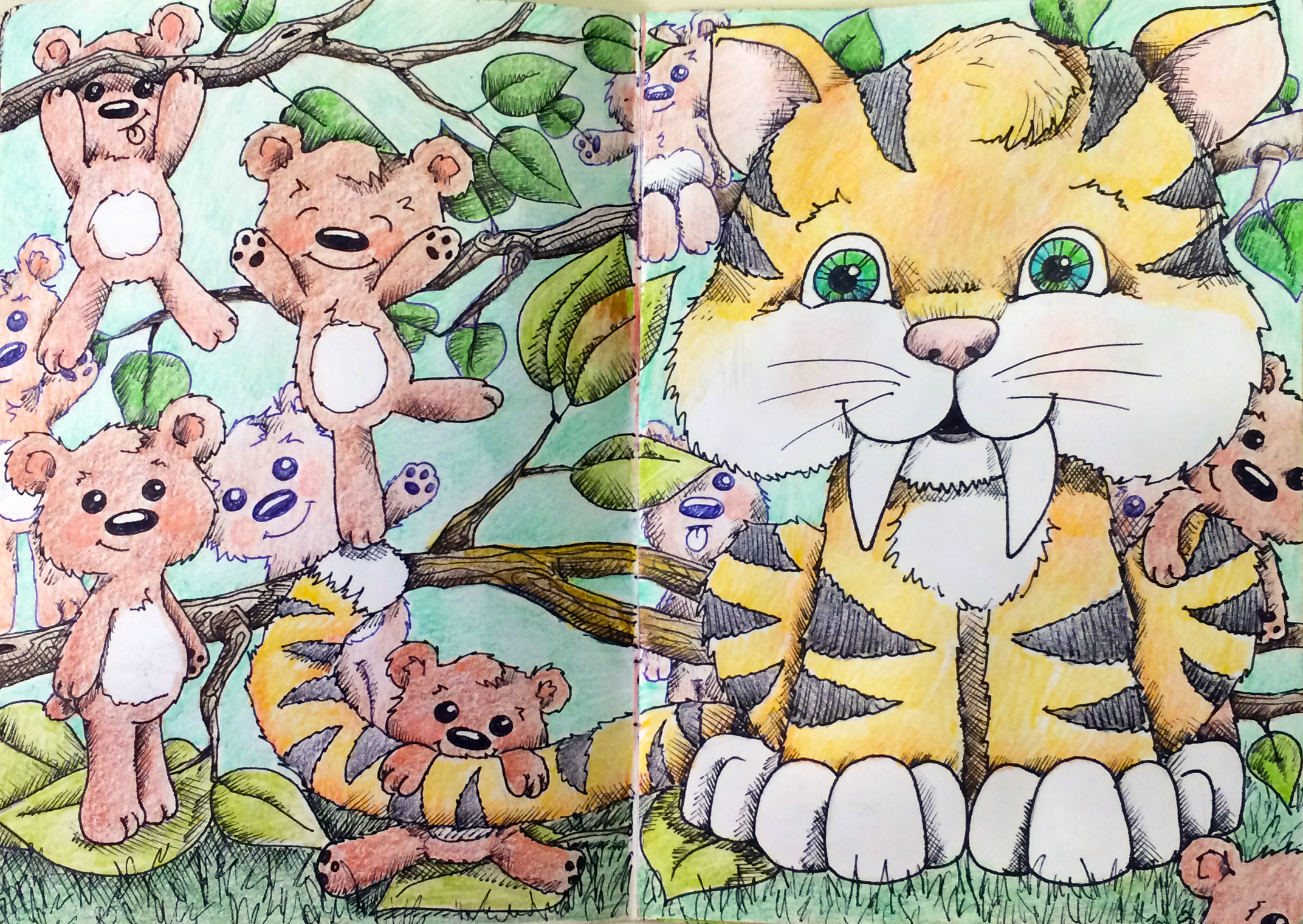 A Saber Tooth Cub & the Bears