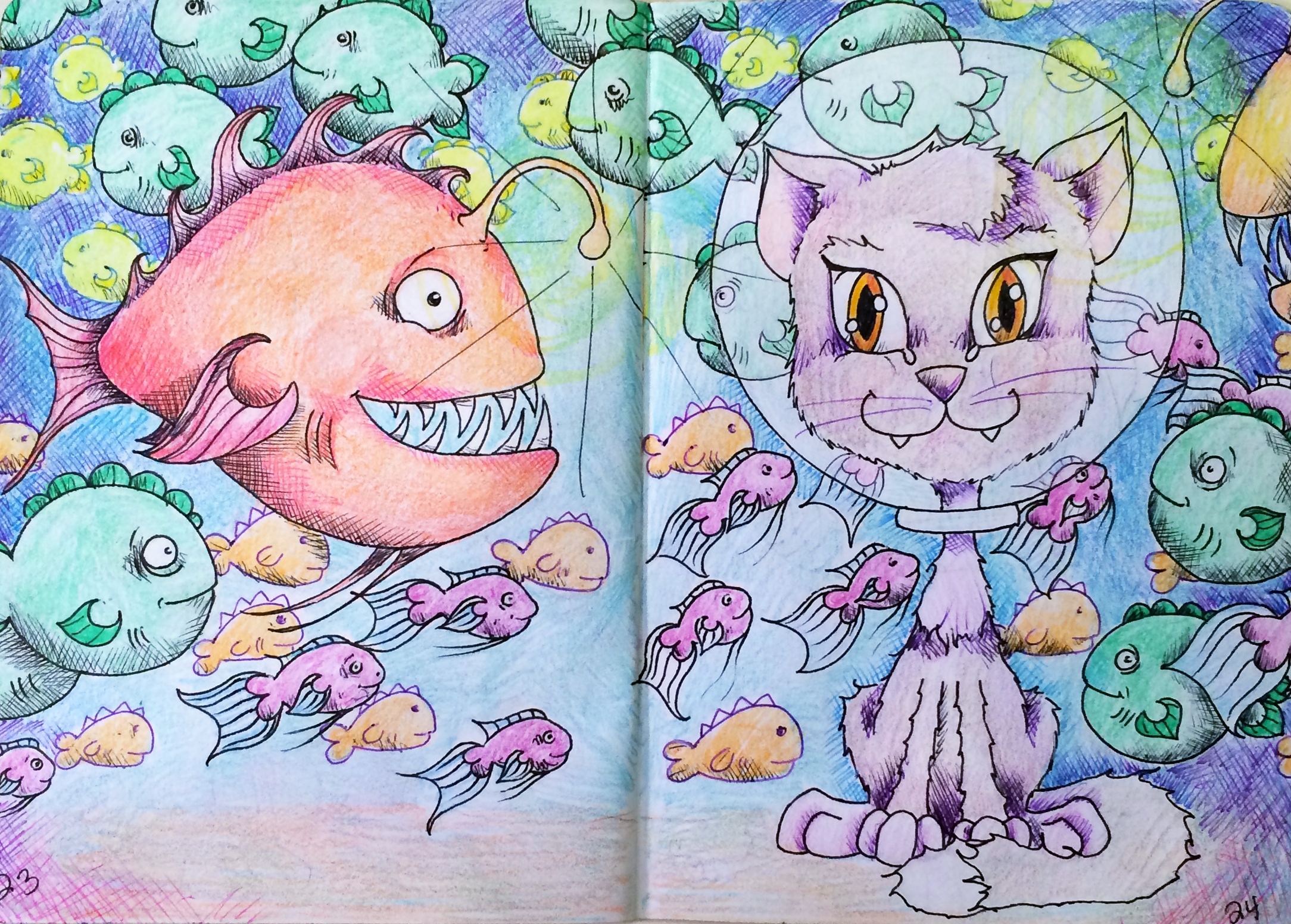 The Aqua-Space Cat and the Angler Fish