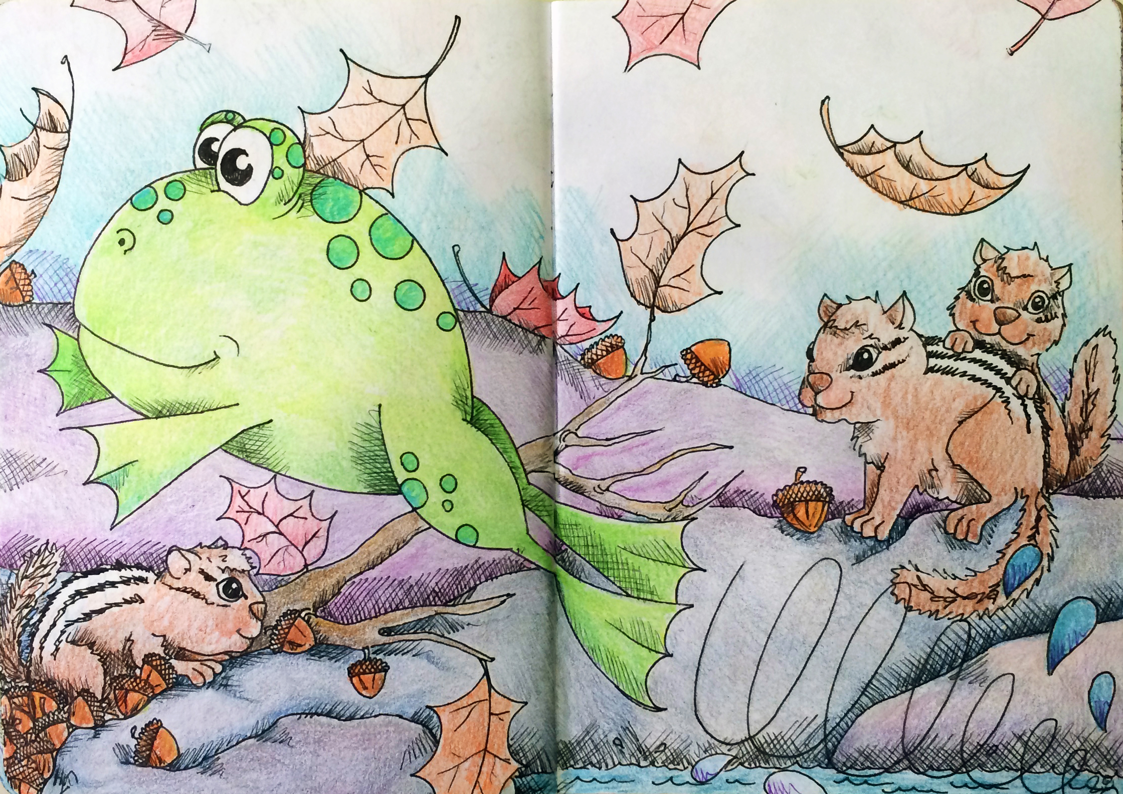 A Frog and Chipmunks