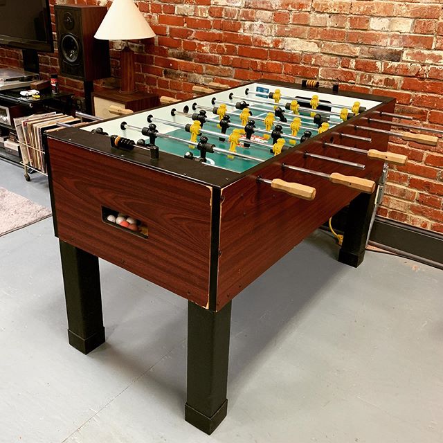 Things just got a bit more competitive at S.I. Headquarters. No spinning! An excellent upgrade for the break room. A childhood dream come true for @jaypaul . Thanks @ziplinebrewing for the hookup.
.
.
#foosball #nospinning #breakroomupgrade #screeninkne
