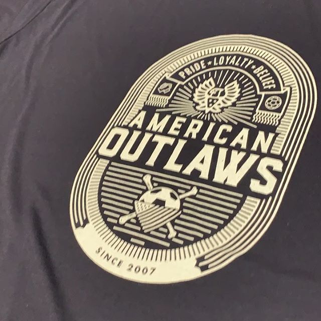 @americanoutlaws member tees on repeat today. #ussoccer #americanoutlaws #screeninkne #screenprinting #mylnk