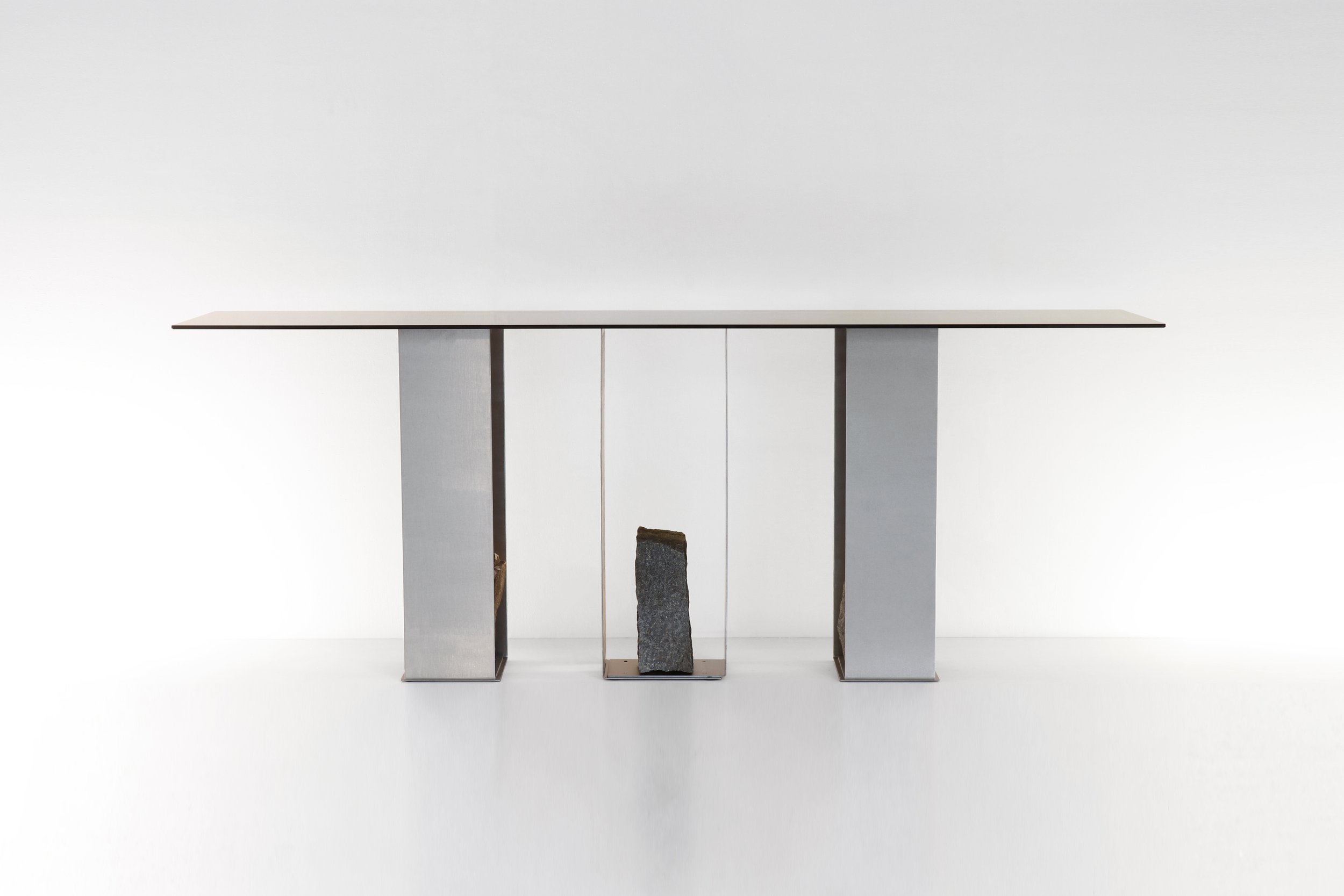 Steel and Stone - console table 01 - Stainless steel -  edition 1 - A.jpg