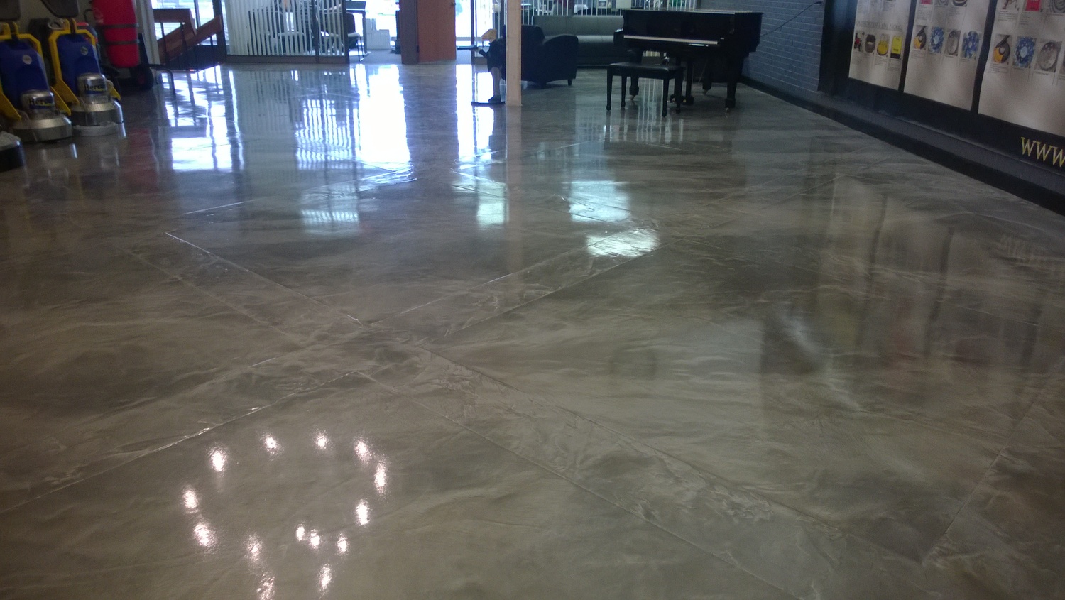 Marbleized Metallic Epoxy Floors Custom Coatings Concrete Floor