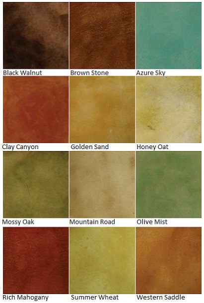 Color Charts — Custom Coatings Concrete Floor Finishes