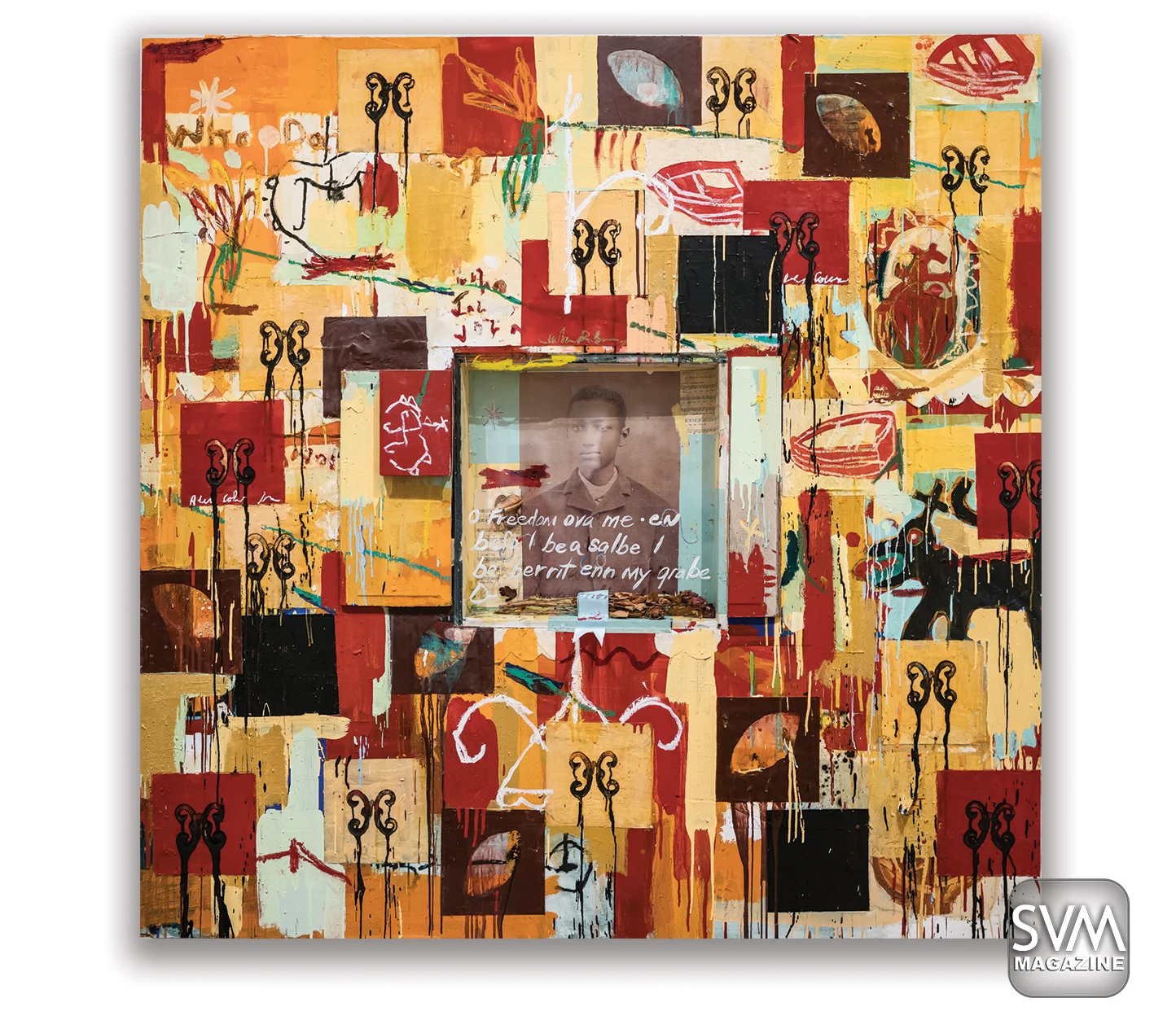 O Freedom Ova me 1995 Mixed media on wood Radcliffe Bailey Born Bridgeton, N.J. 1968