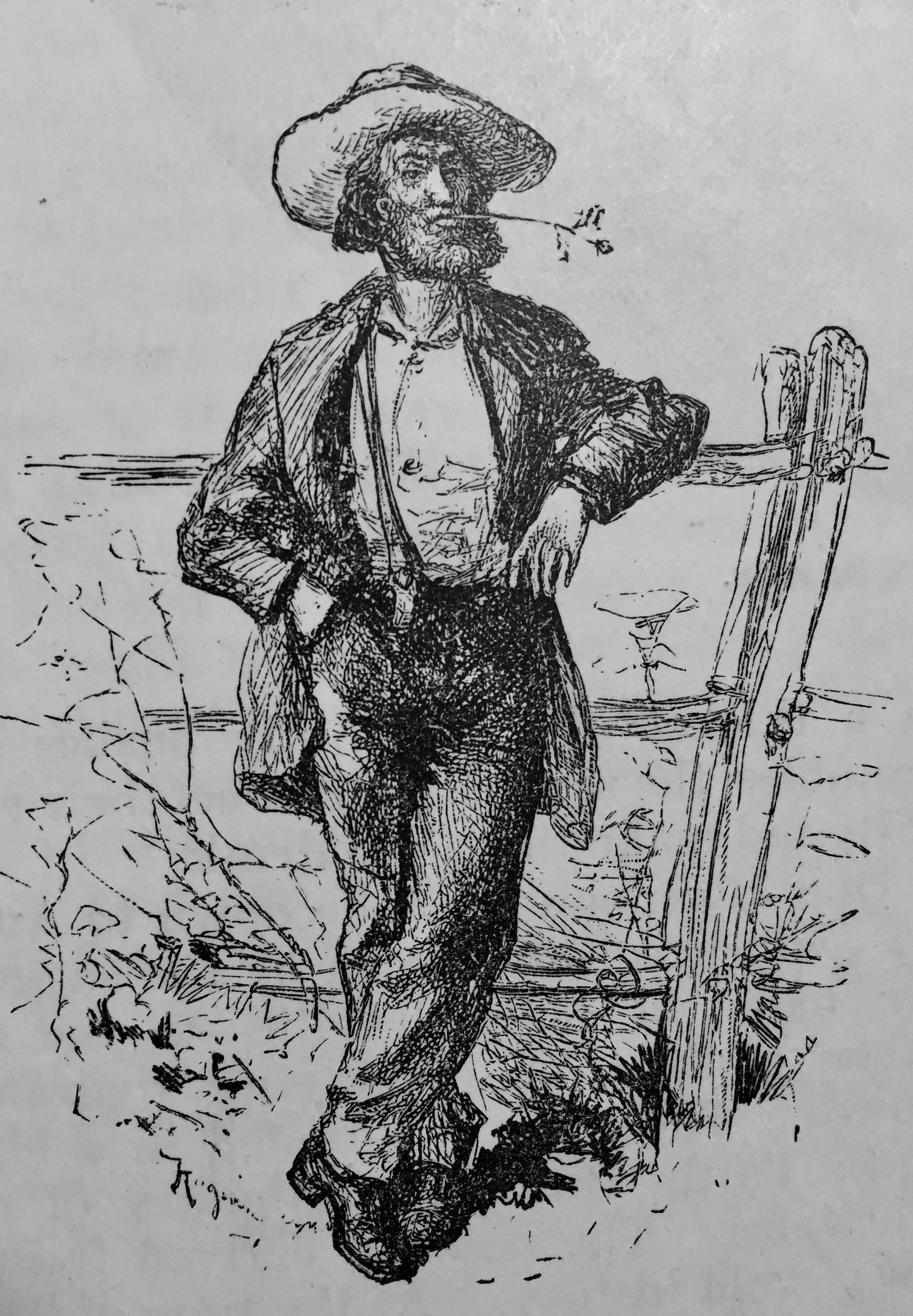 A Georgia Gold Miner in 1879, from an article at the Harper's New Monthly Magazine.