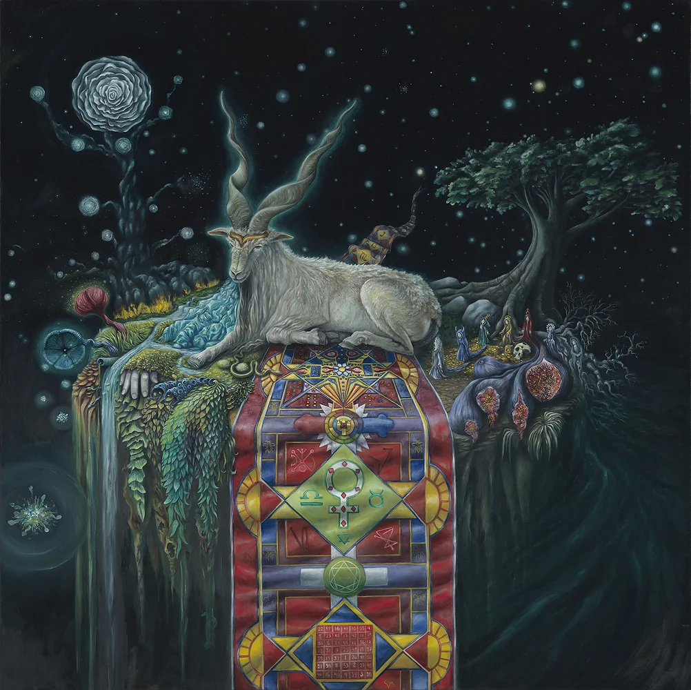The Cross Rose in the Garden of Venus , oil on canvas, 2016 (36 x 36") 