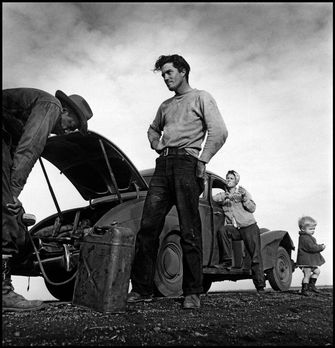 Migrant Worker with Stopped Car