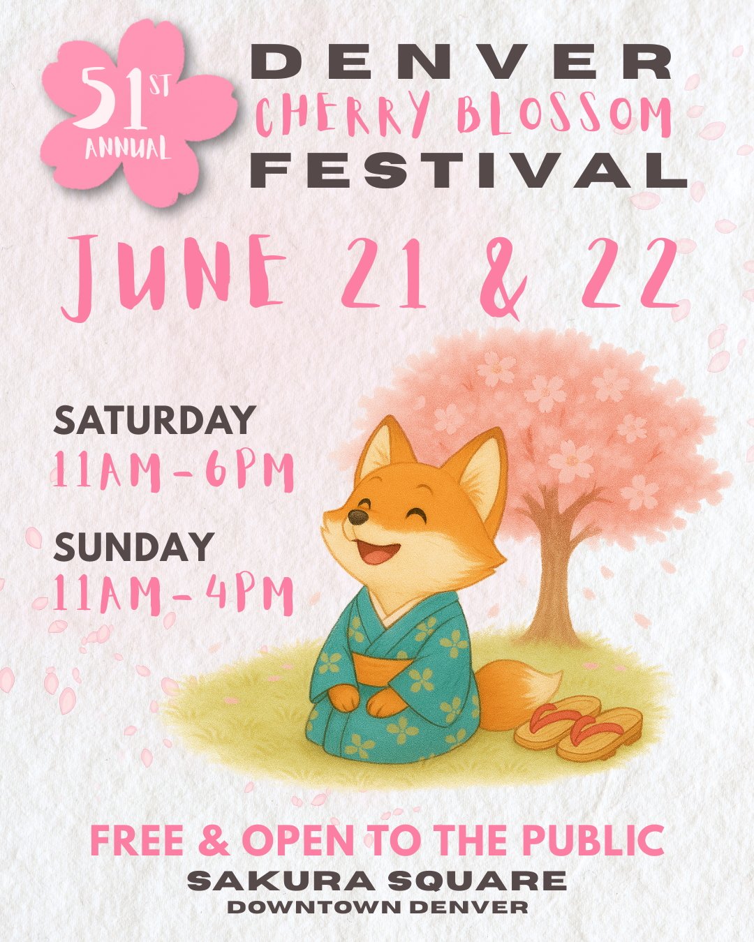 🌸 JASC will be at the 51st Annual Denver Cherry Blossom Festival hosted by our awesome Benefactor Member, @sakurasquarellc! 🌸

Every year, our organization brings a fun festival activity that is enjoyed by many Japanese children at festivals year-r